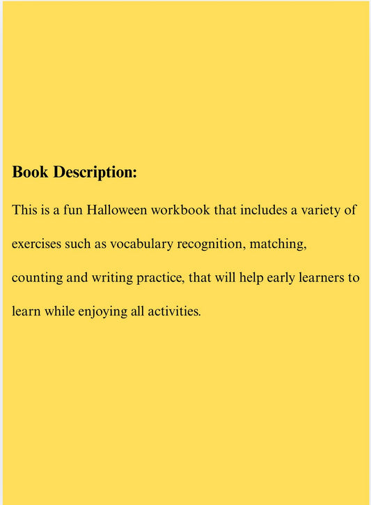 Halloween Activity Workbook