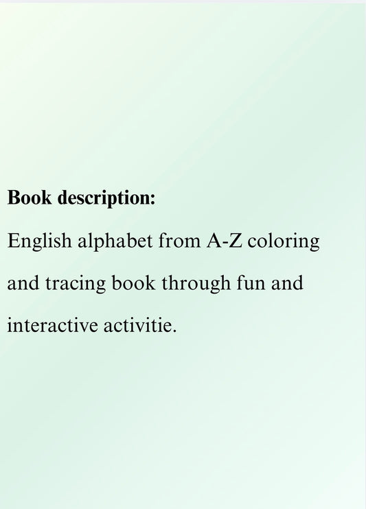ABC Coloring & Tracing Workbook for Kids (A–Z)