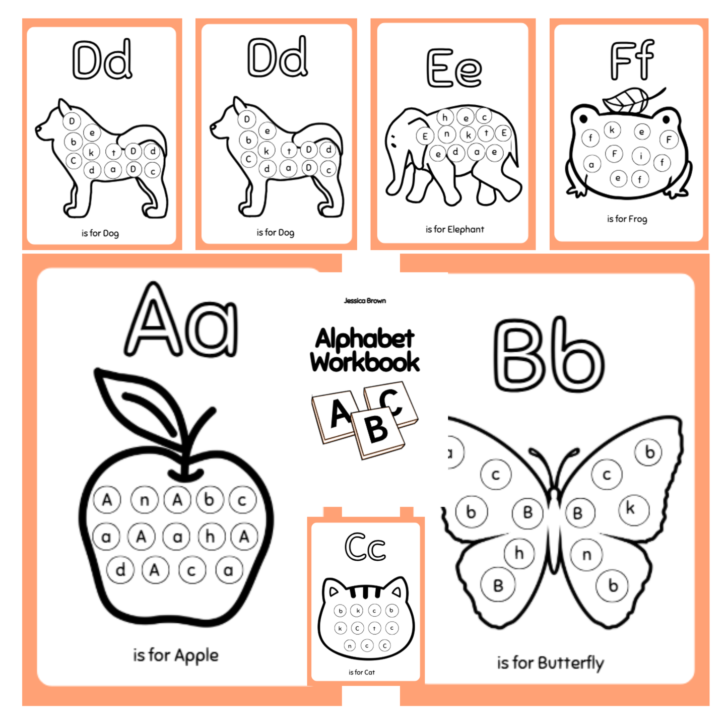 Alphabet Dot Workbook A-Z | Letter Recognition Coloring Worksheets