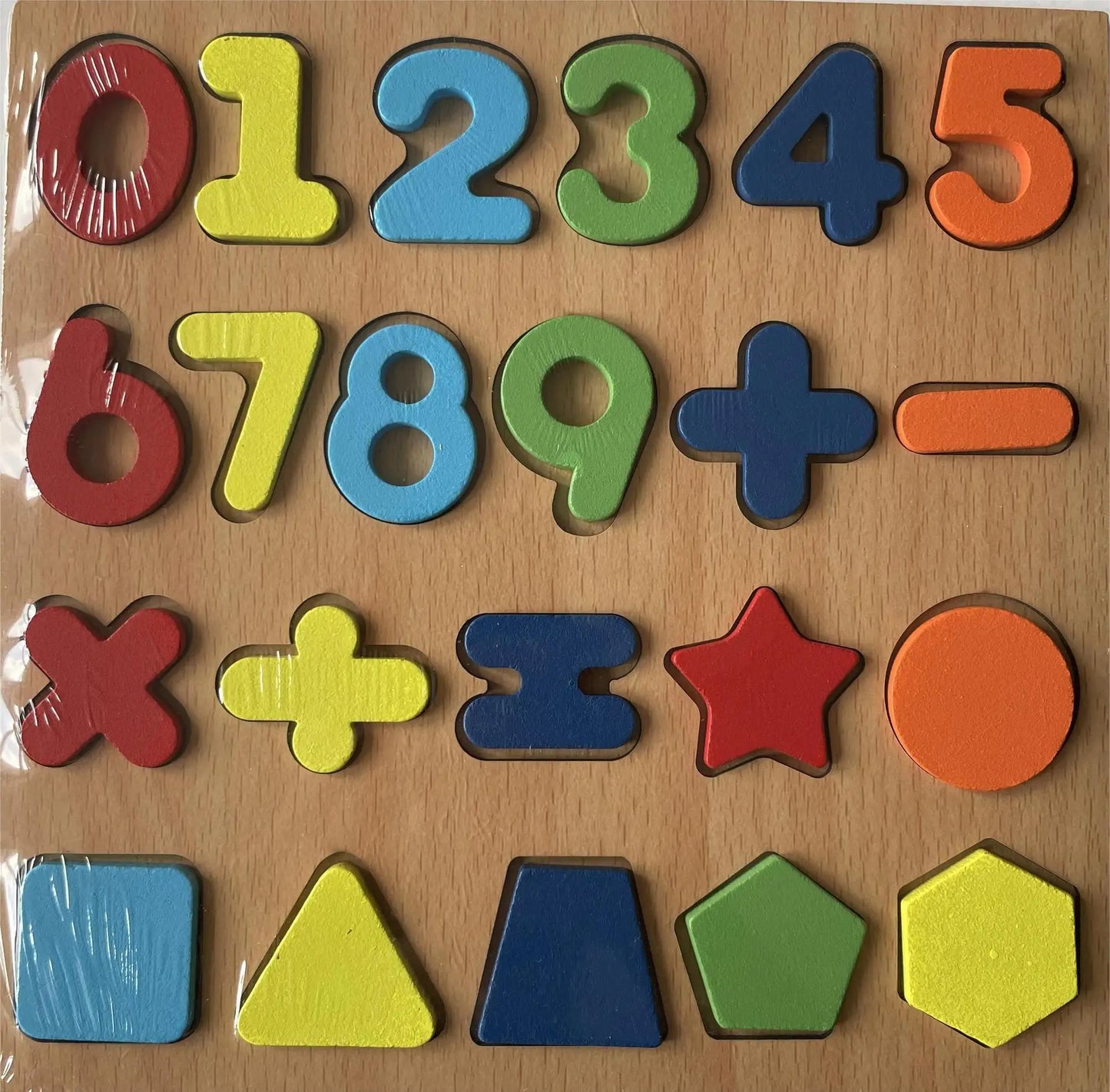 Montessori Wooden Alphabet & Number Puzzle Board for Kids
