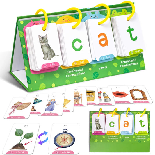 Kids Montessori English Word Lists Cards CVC Words Flashcards Phonics Sight Words Learning Tool Speech Therapy Learning Toys