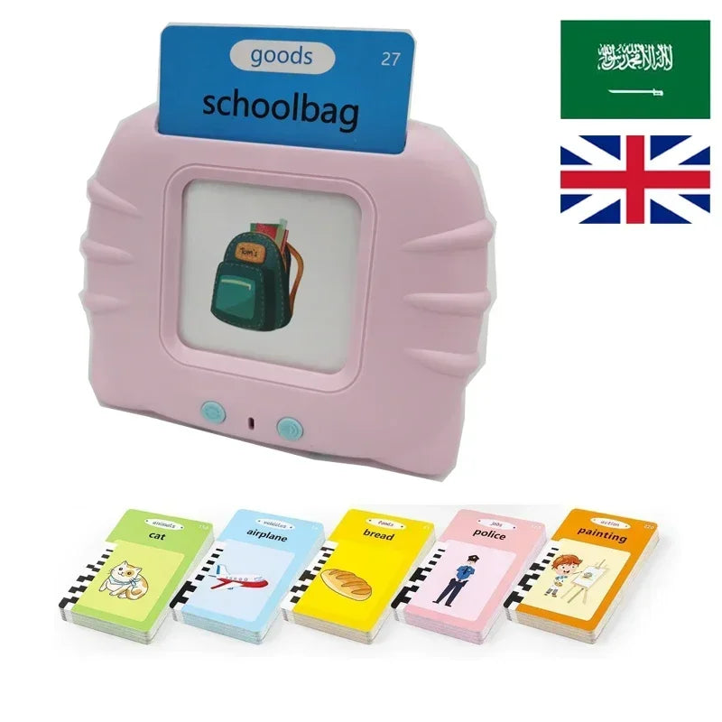 Talking Flash Cards Reading Machine | 112 Cards 224 Contents Bilingual Learning Toy for Kids Ages 3–12