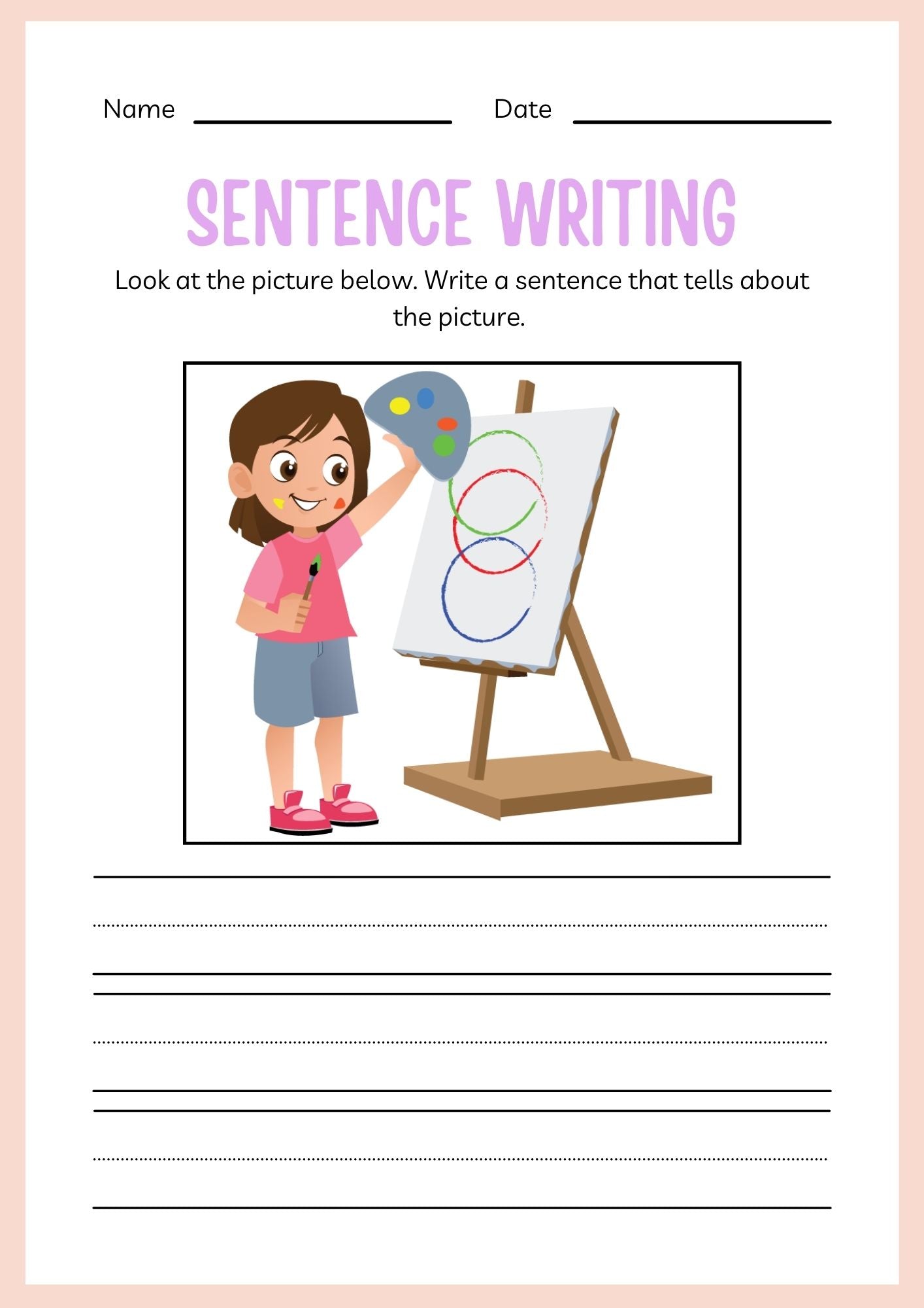 School Supplies ESL Workbook for Kindergarten Kids