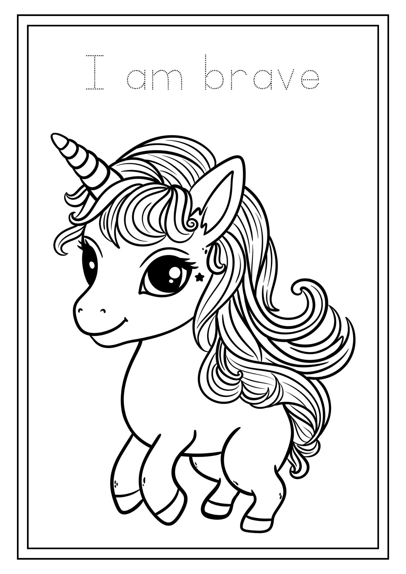 Magical Unicorns Coloring & Affirmations Book