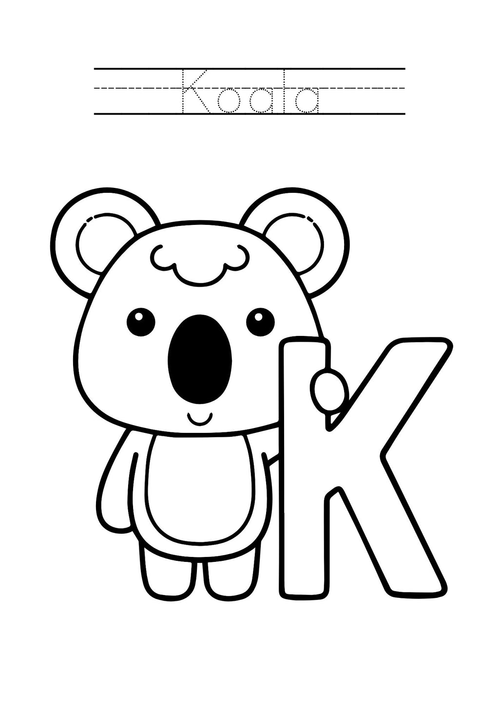 Animal Alphabet Coloring & Tracing Book for Kids