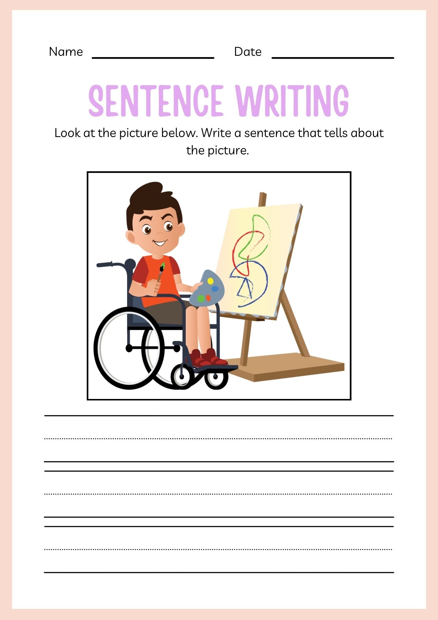 School Supplies ESL Workbook for Kindergarten Kids