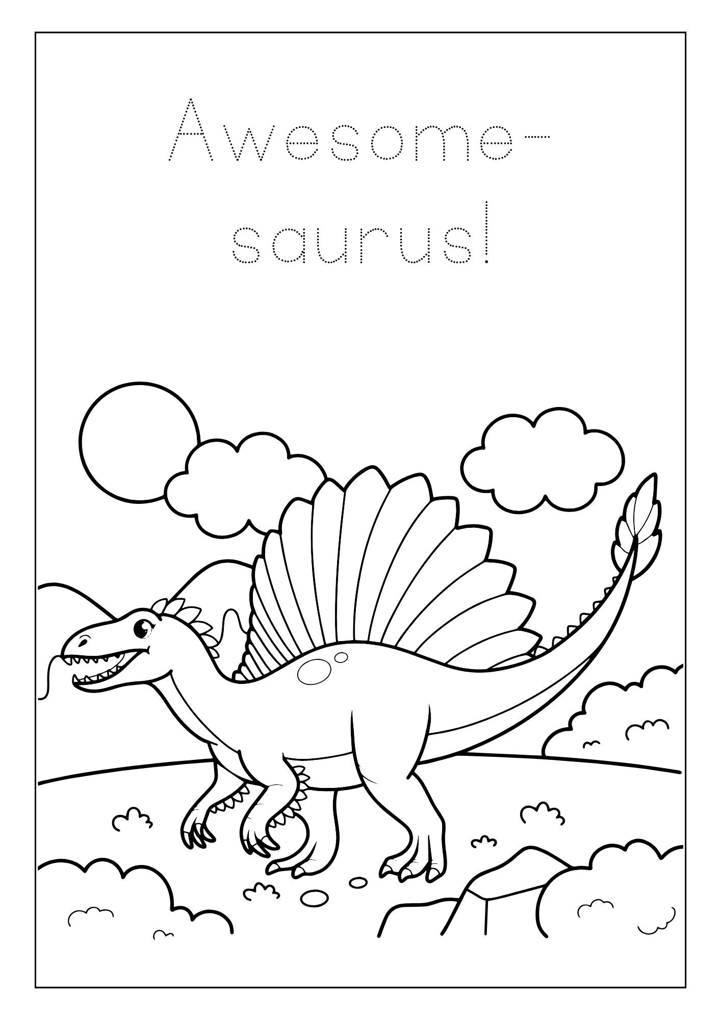 Dinosaur Coloring Book for Kids – Editable Template & Printable PDF