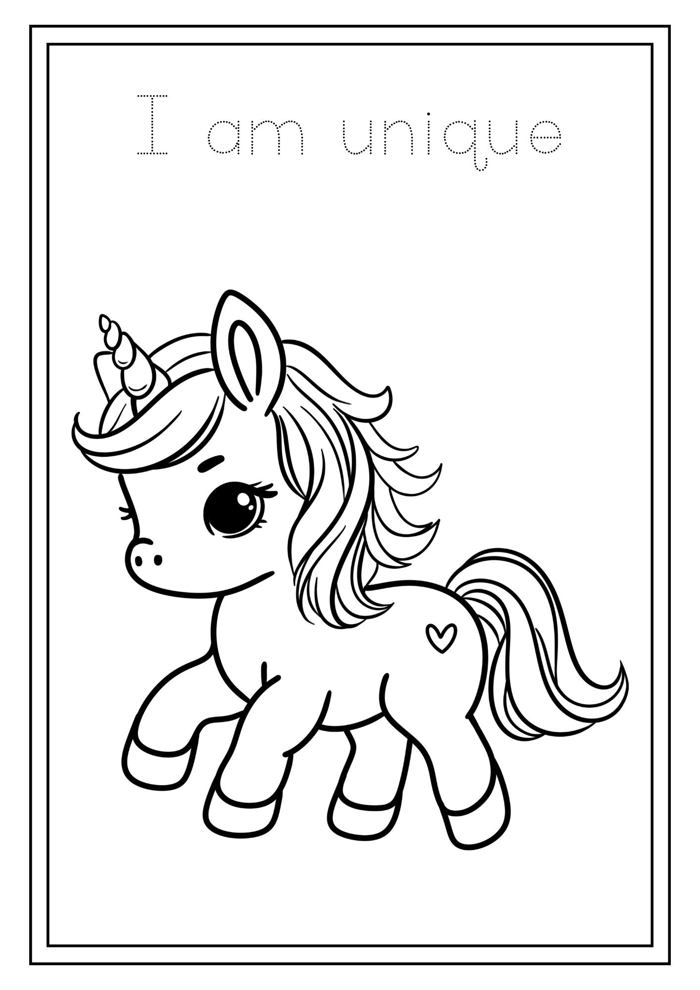 Magical Unicorns Coloring & Affirmations Book