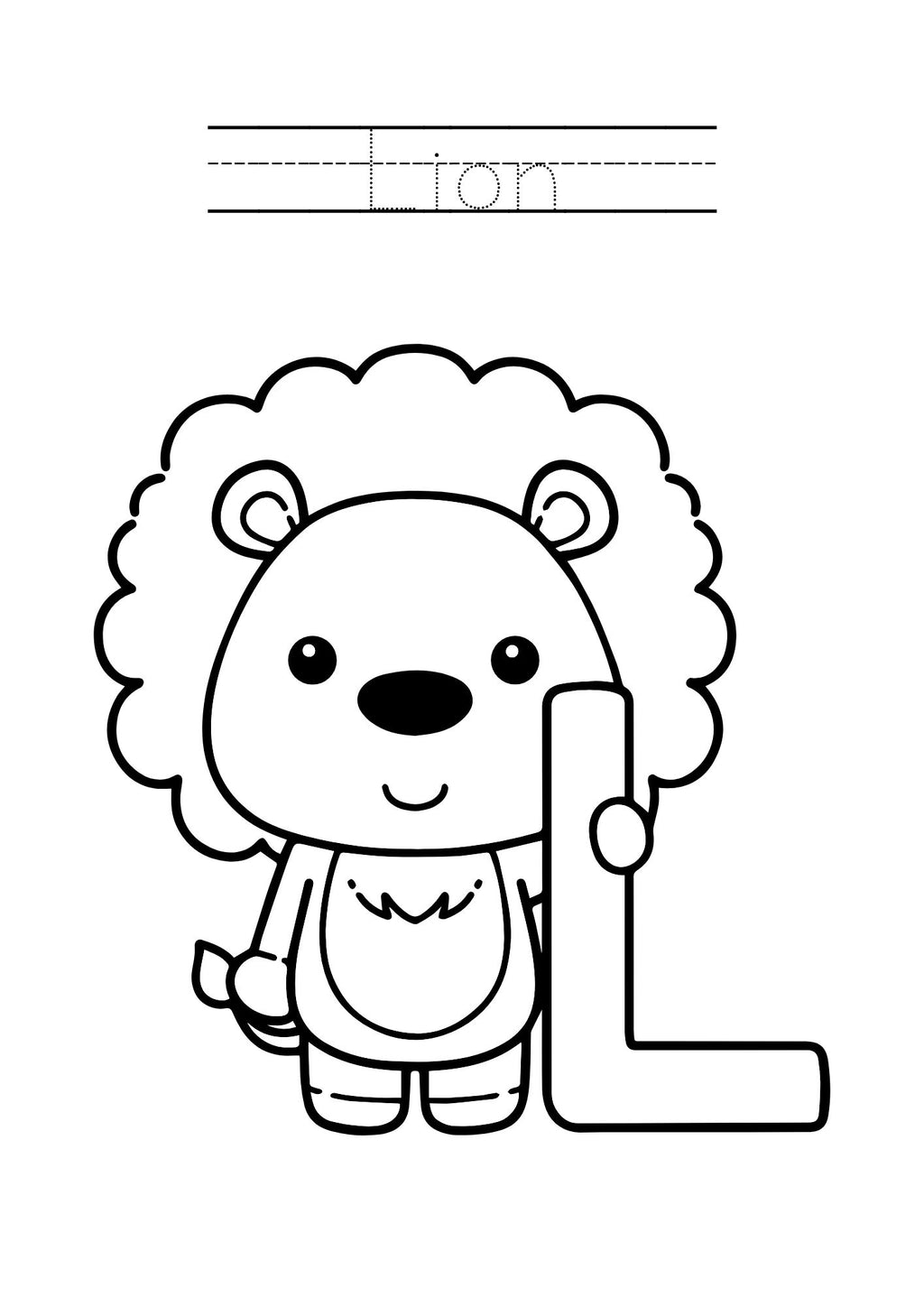 Animal Alphabet Coloring & Tracing Book for Kids