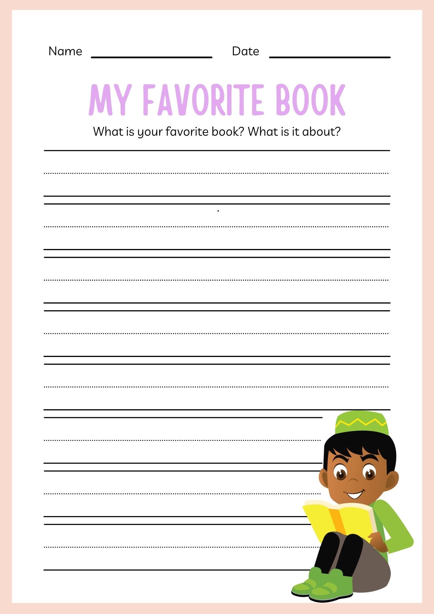 School Supplies ESL Workbook for Kindergarten Kids