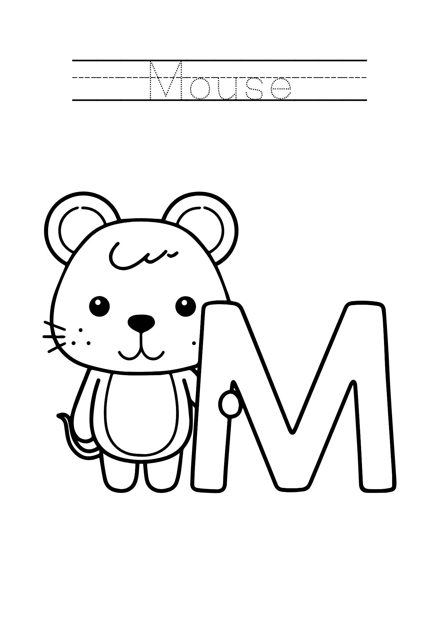 Animal Alphabet Coloring & Tracing Book for Kids