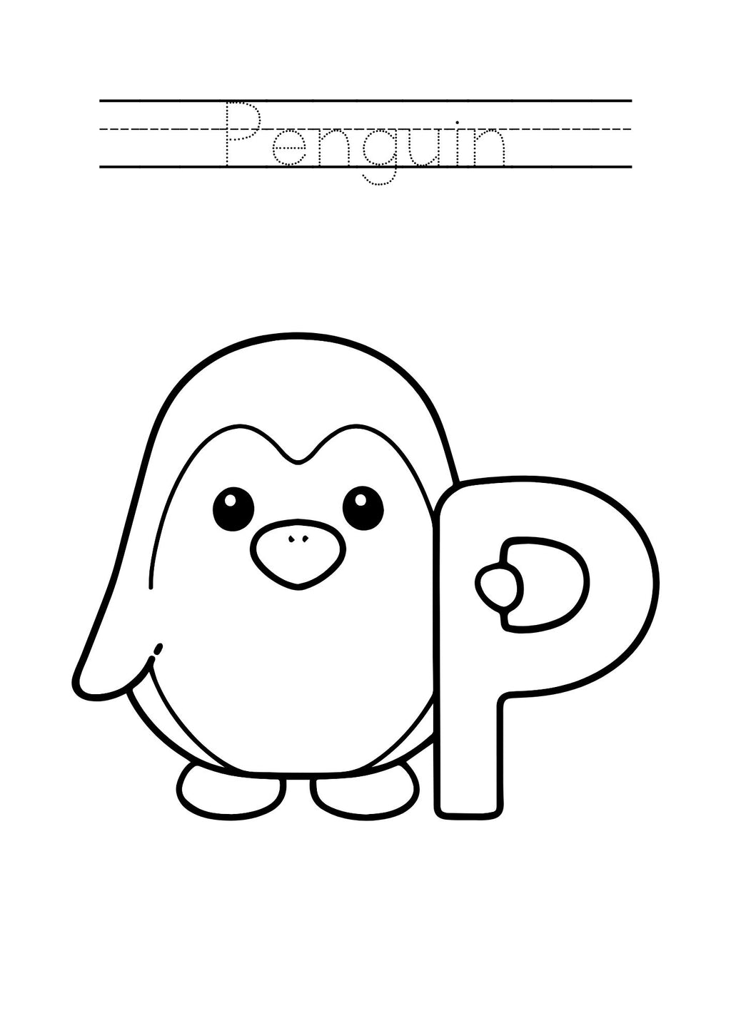 Animal Alphabet Coloring & Tracing Book for Kids