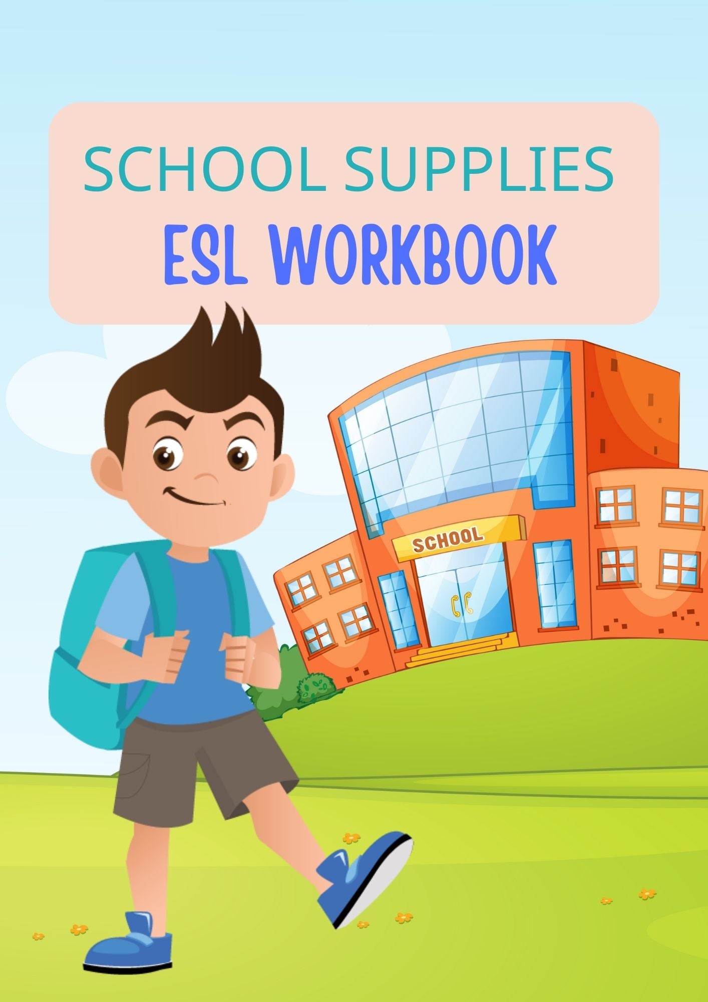 School Supplies ESL Workbook for Kindergarten Kids