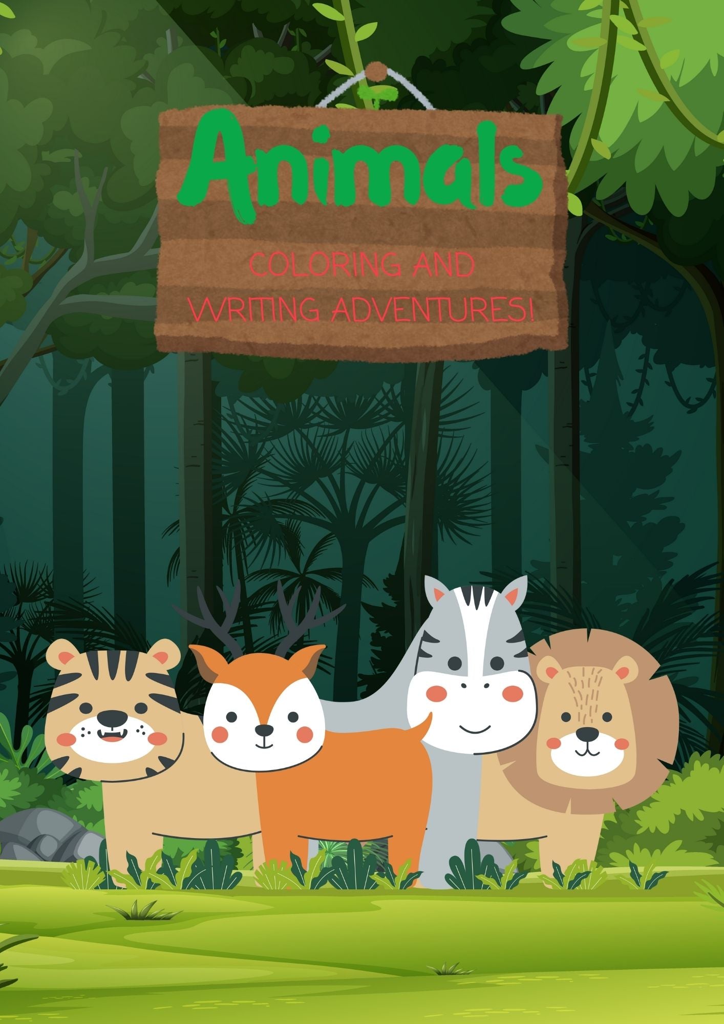 Animal Alphabet Coloring & Tracing Book for Kids
