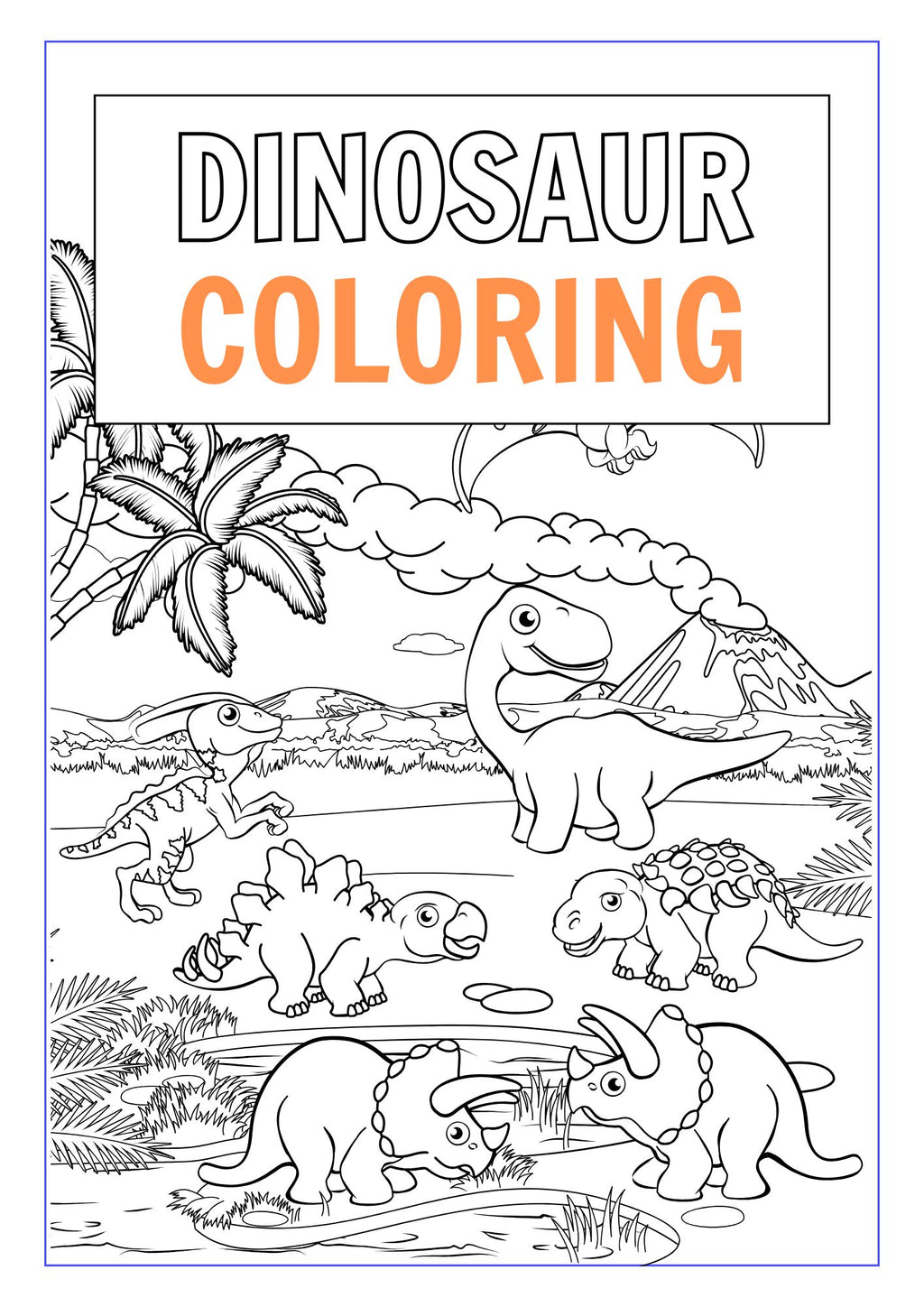 Dinosaur Coloring Book for Kids – Editable Template & Printable PDF