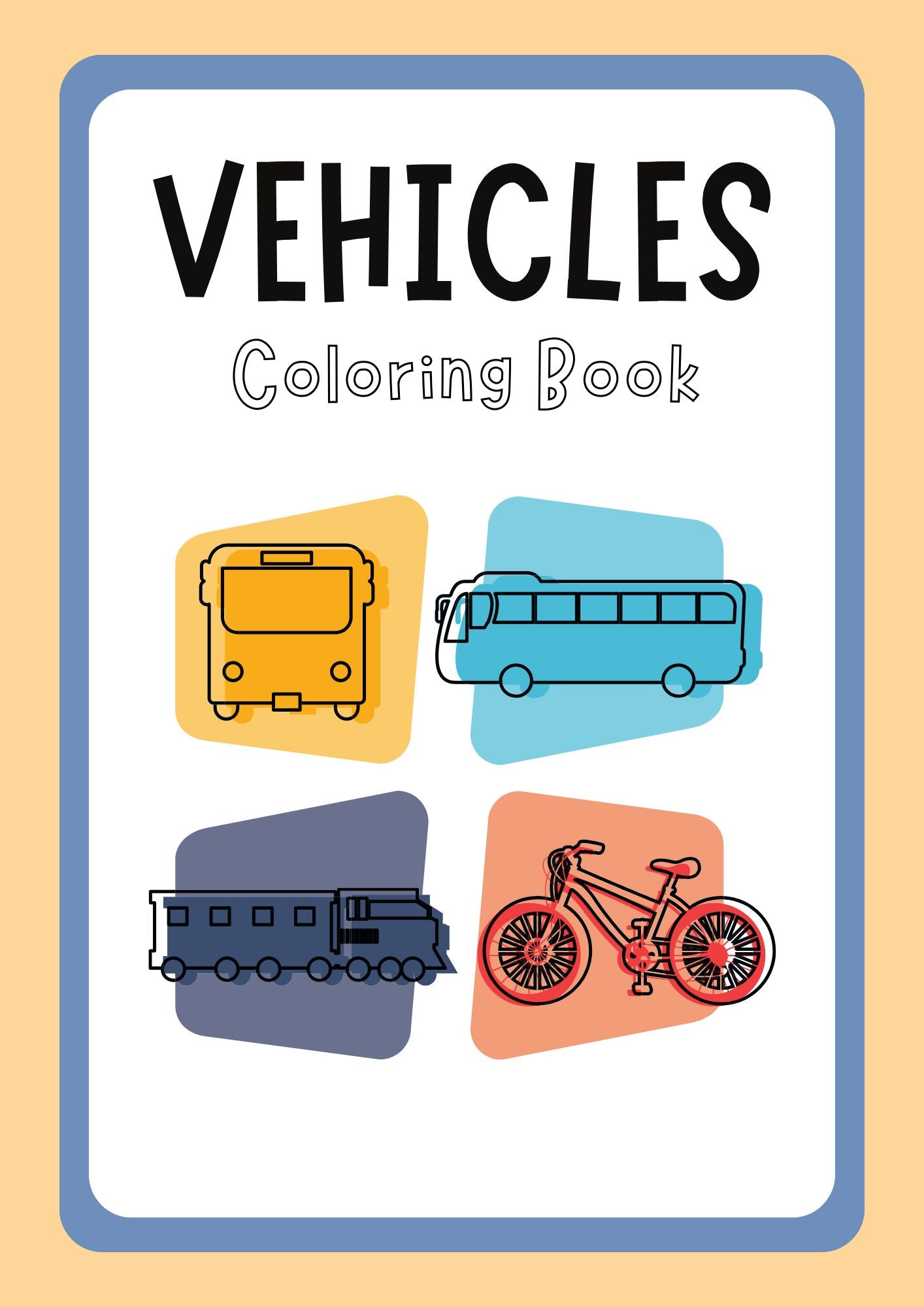 Vehicles Coloring Book for Kids
