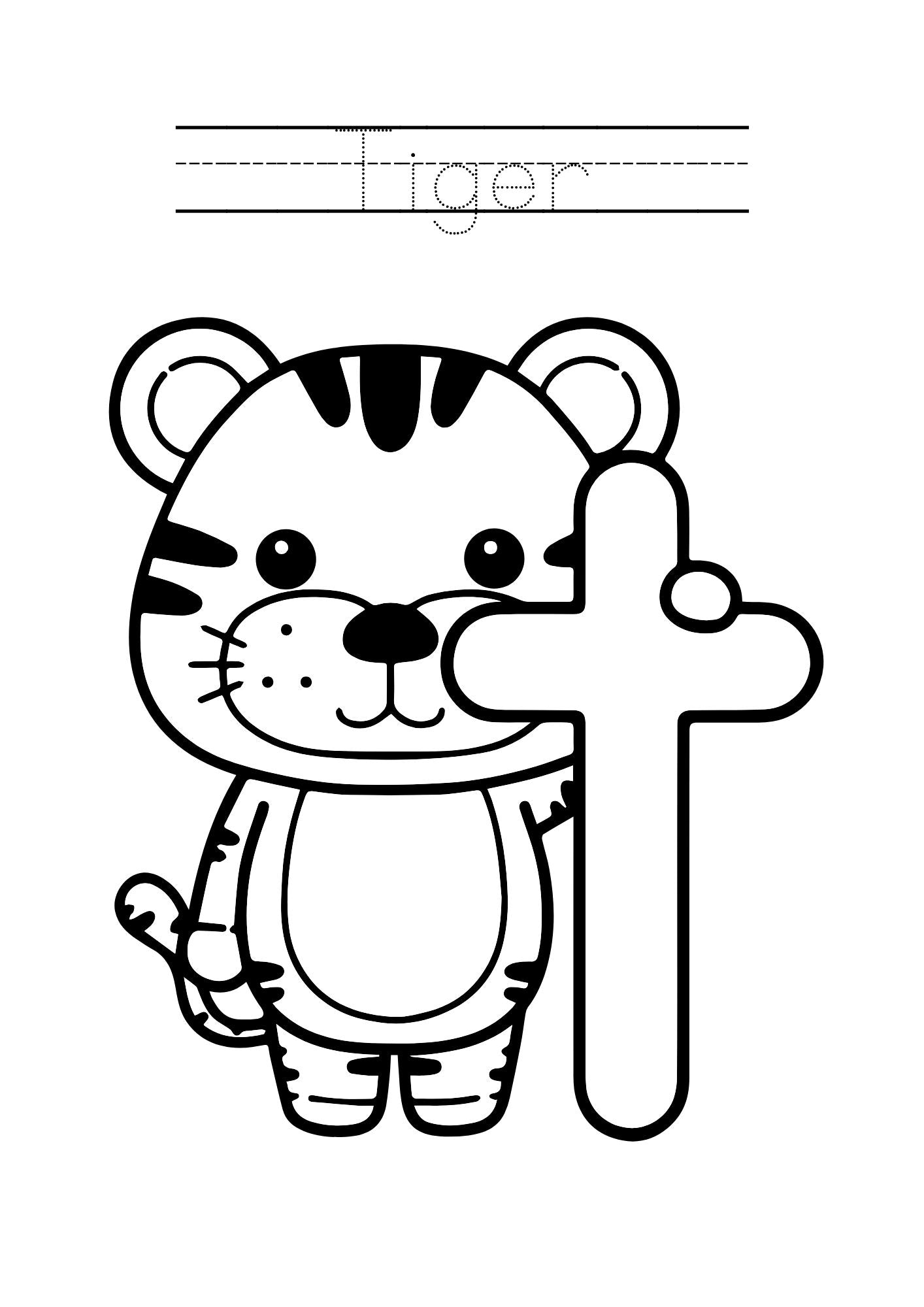 Animal Alphabet Coloring & Tracing Book for Kids