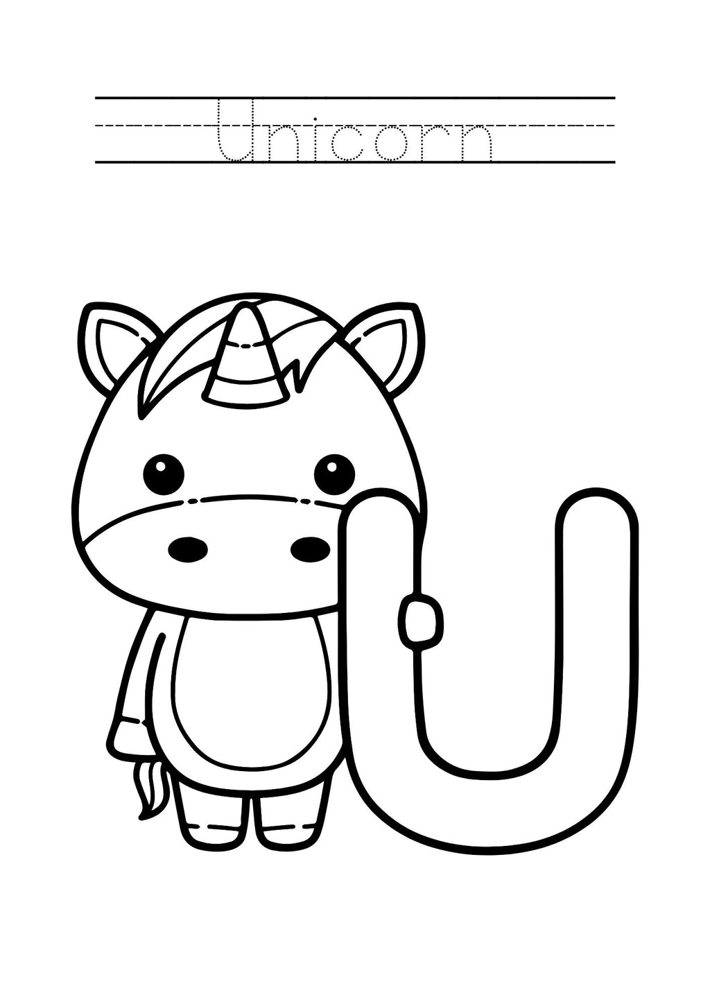 Animal Alphabet Coloring & Tracing Book for Kids