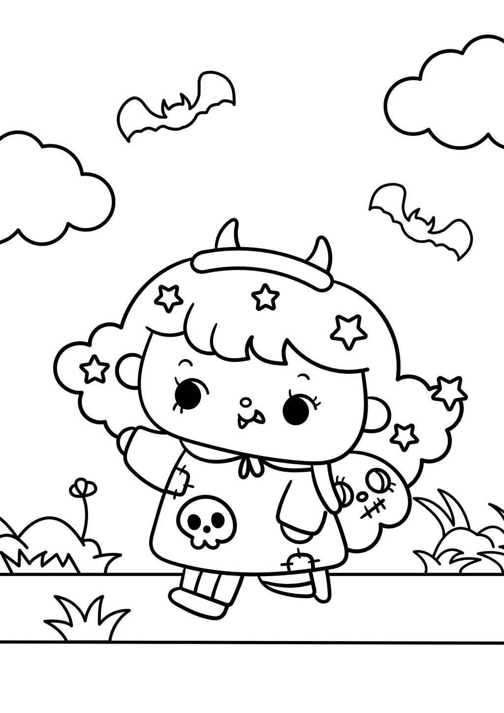 Cute Halloween Coloring Book for Kids