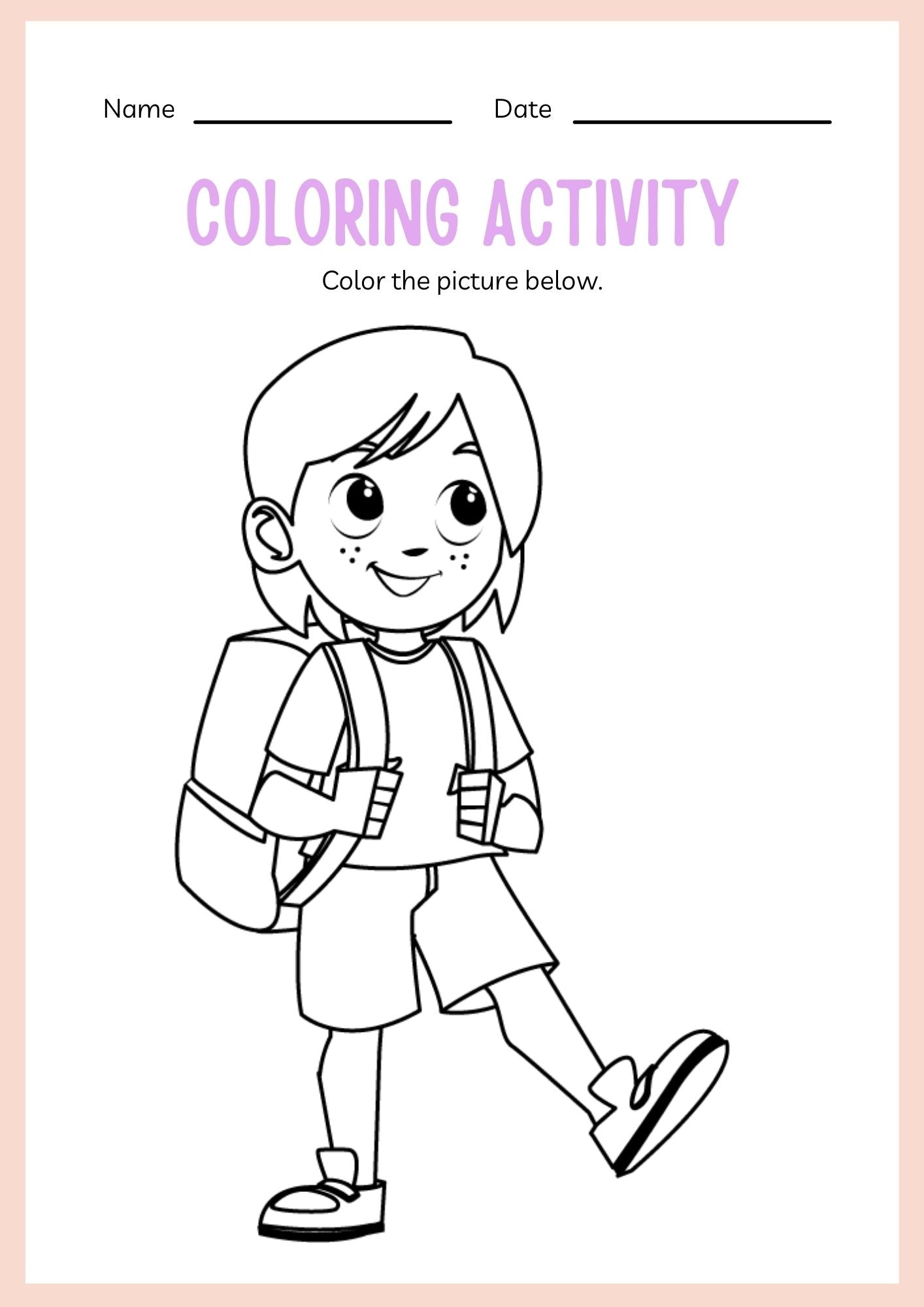 School Supplies ESL Workbook for Kindergarten Kids