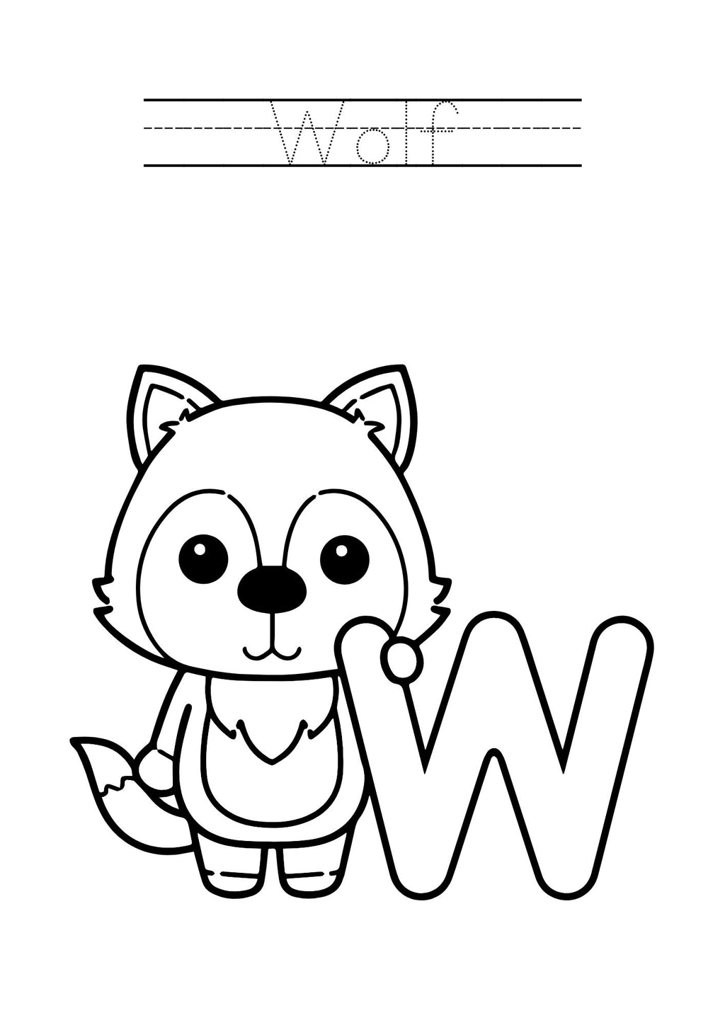 Animal Alphabet Coloring & Tracing Book for Kids