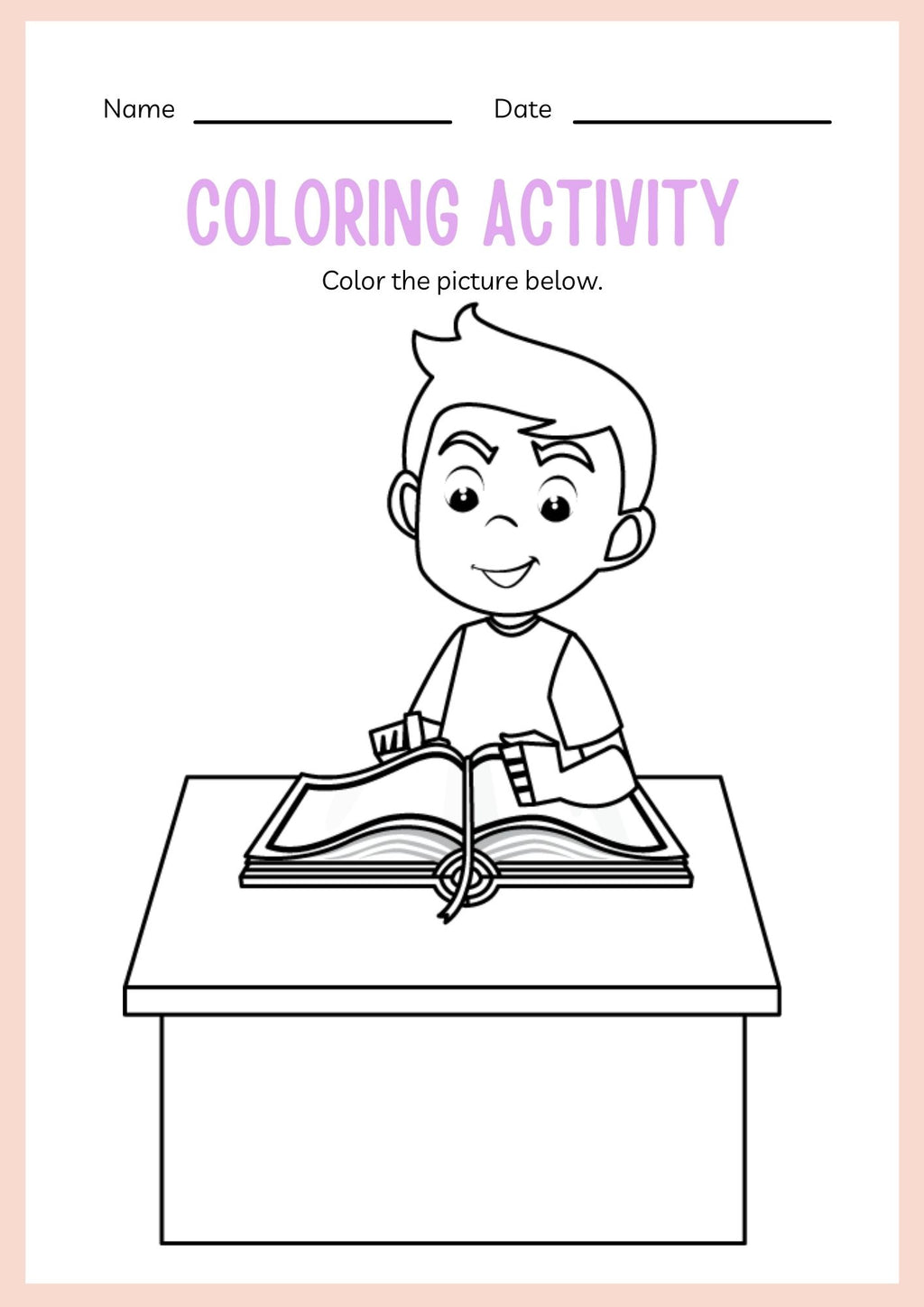 School Supplies ESL Workbook for Kindergarten Kids