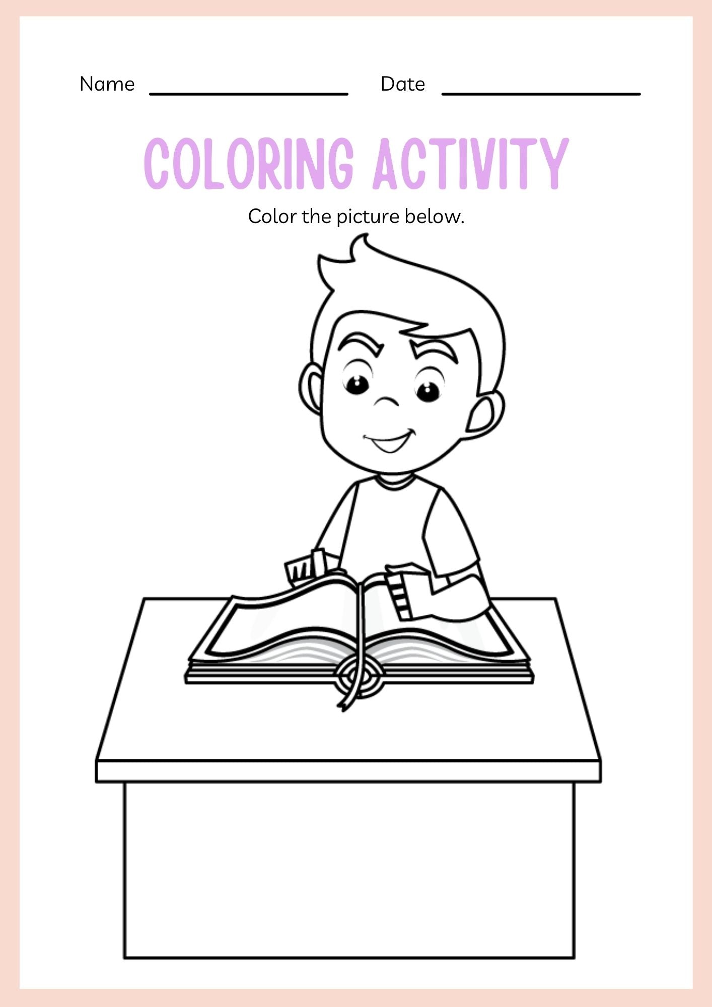 School Supplies ESL Workbook for Kindergarten Kids