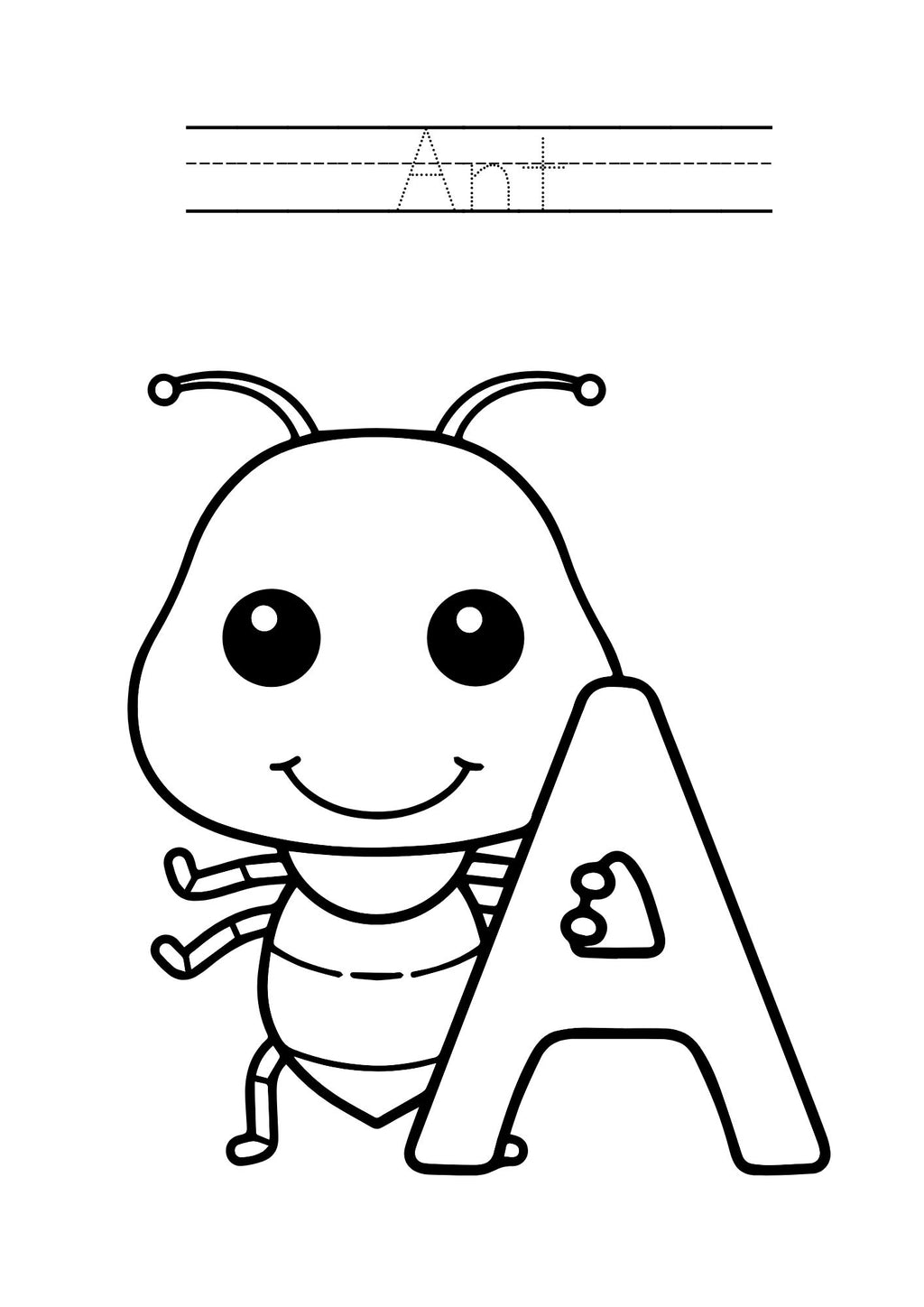 Animal Alphabet Coloring & Tracing Book for Kids