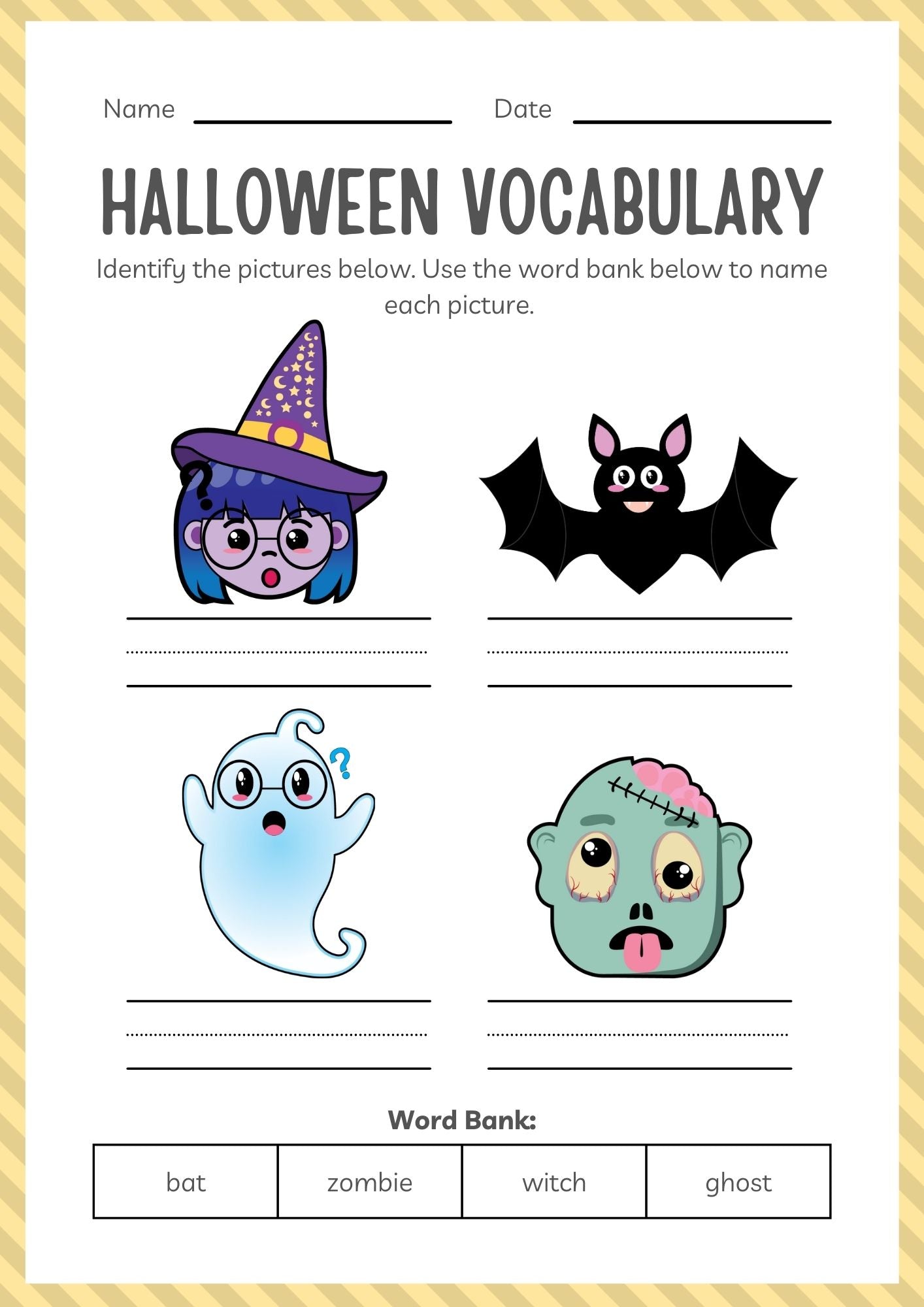 Kindergarten Halloween Activity Workbook