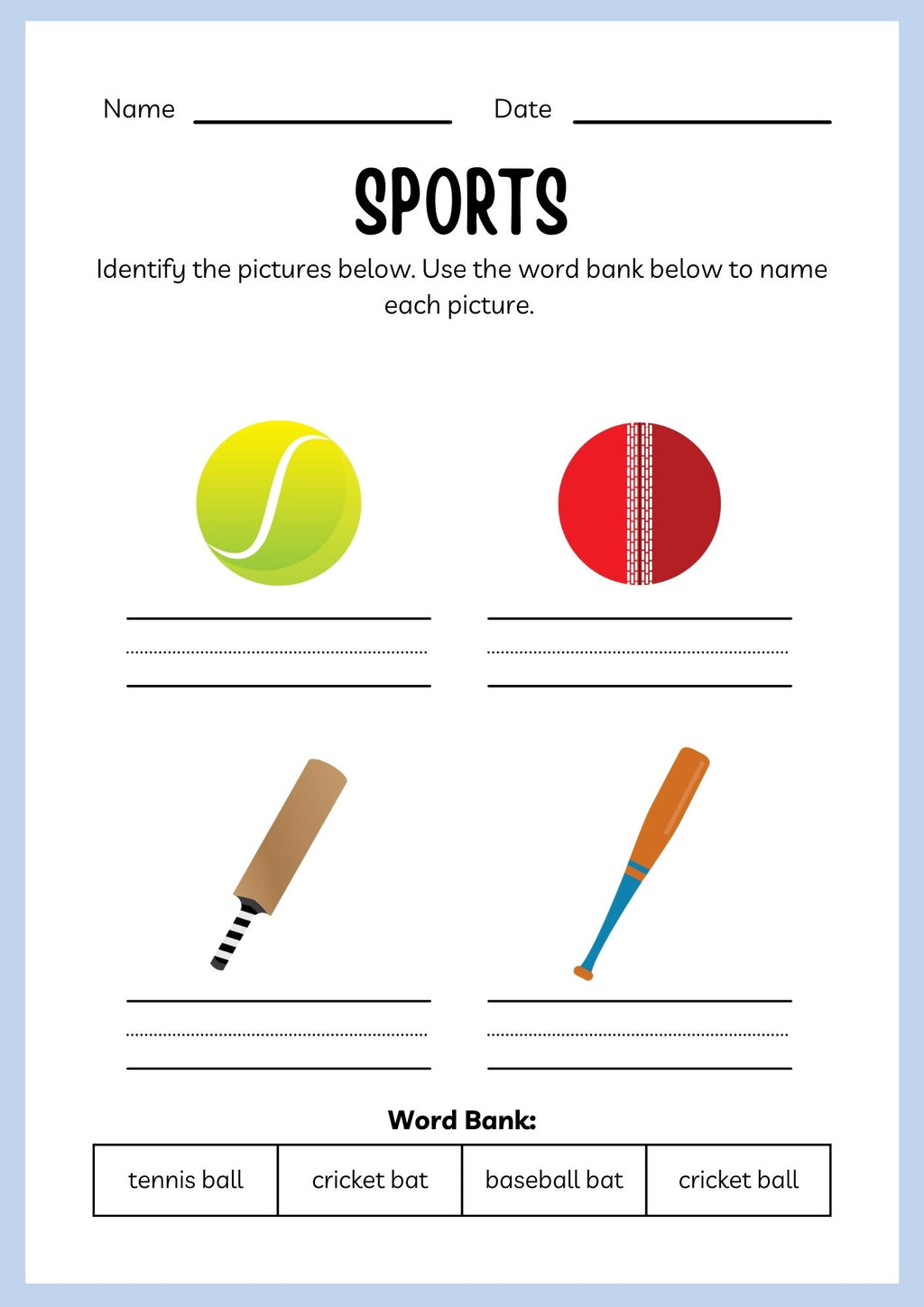 Sports ESL Workbook for Kids