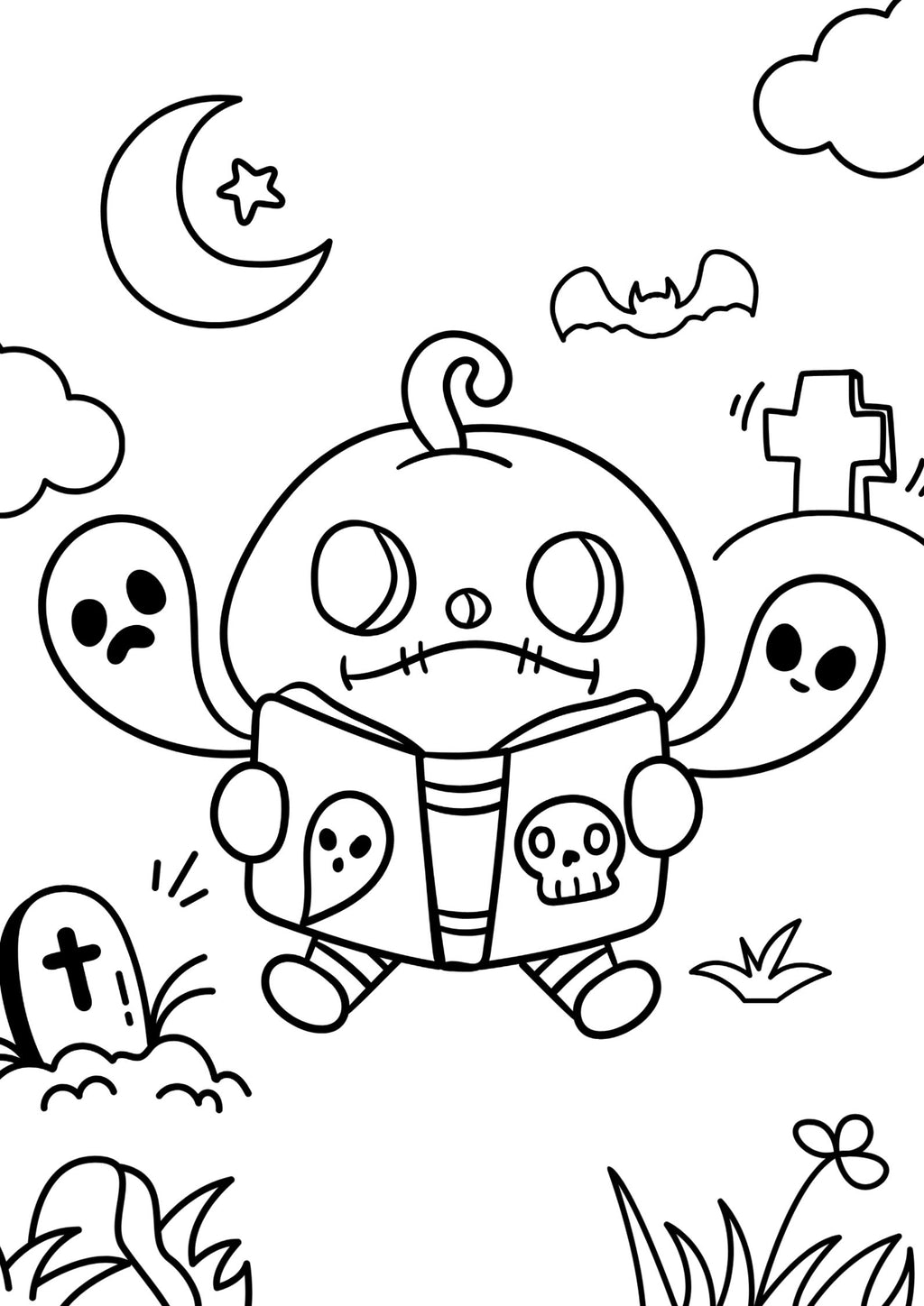 Cute Halloween Coloring Book for Kids