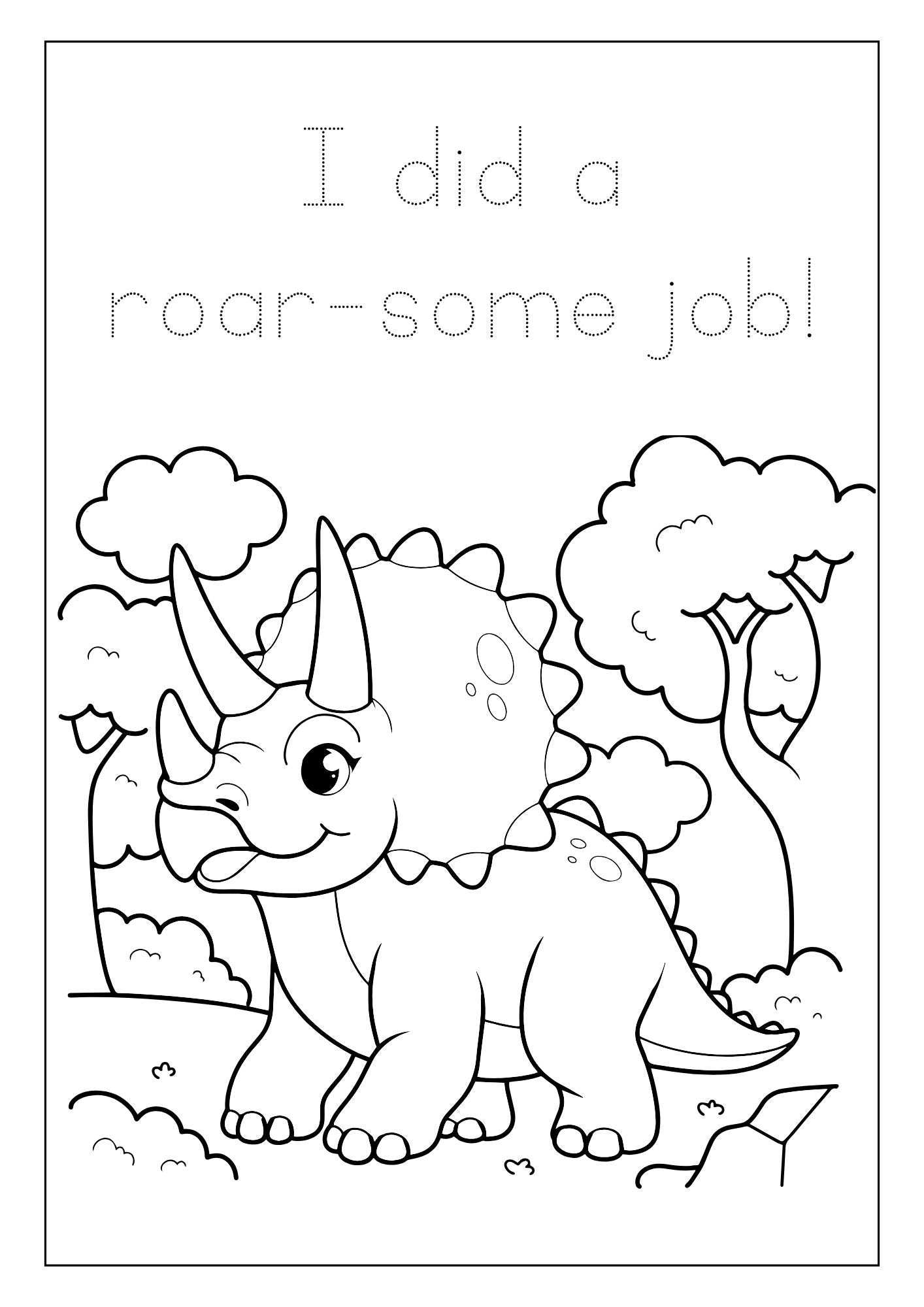 Dinosaur Coloring Book for Kids – Editable Template & Printable PDF