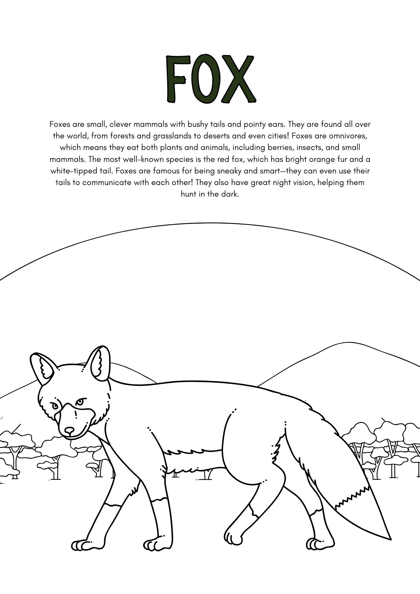Wild Animals Coloring Pages for Kids