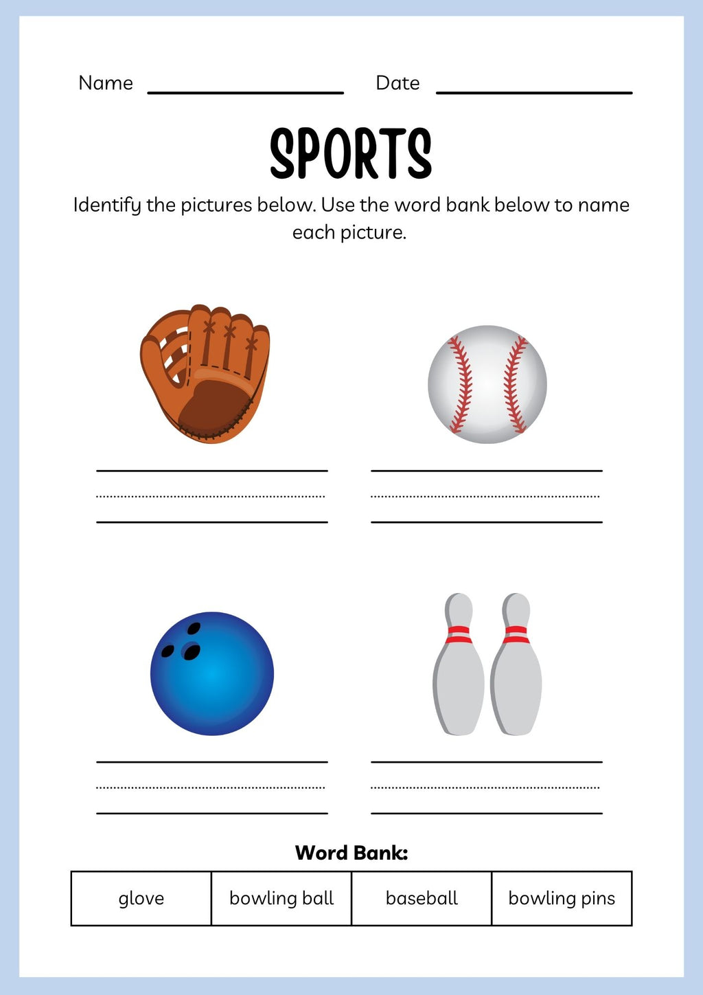 Sports ESL Workbook for Kids