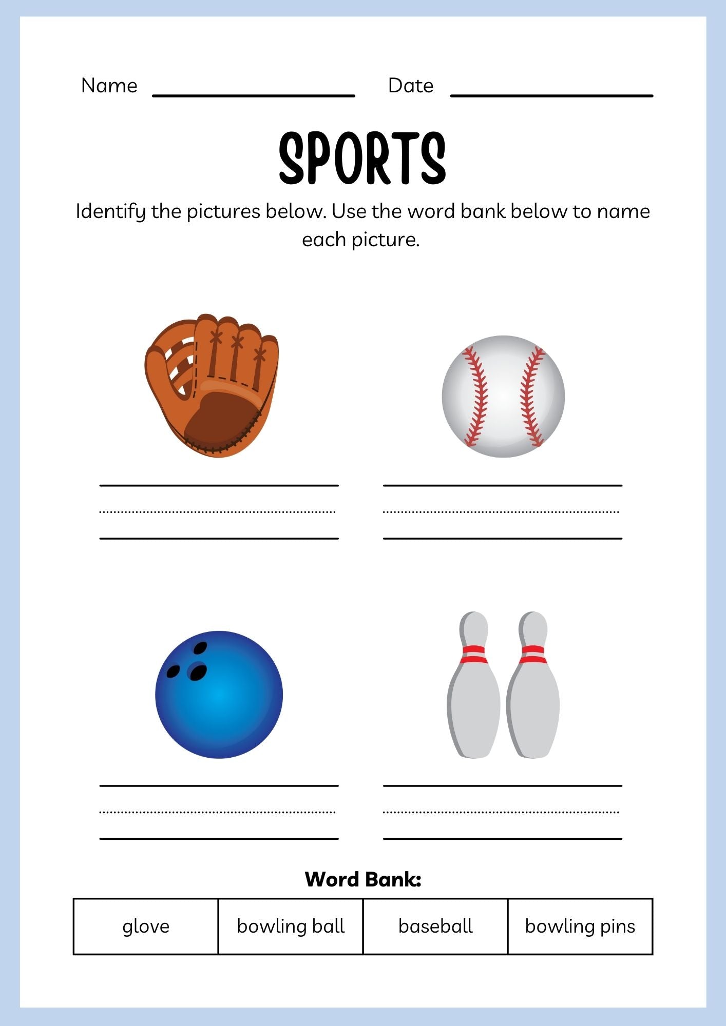 Sports ESL Workbook for Kids