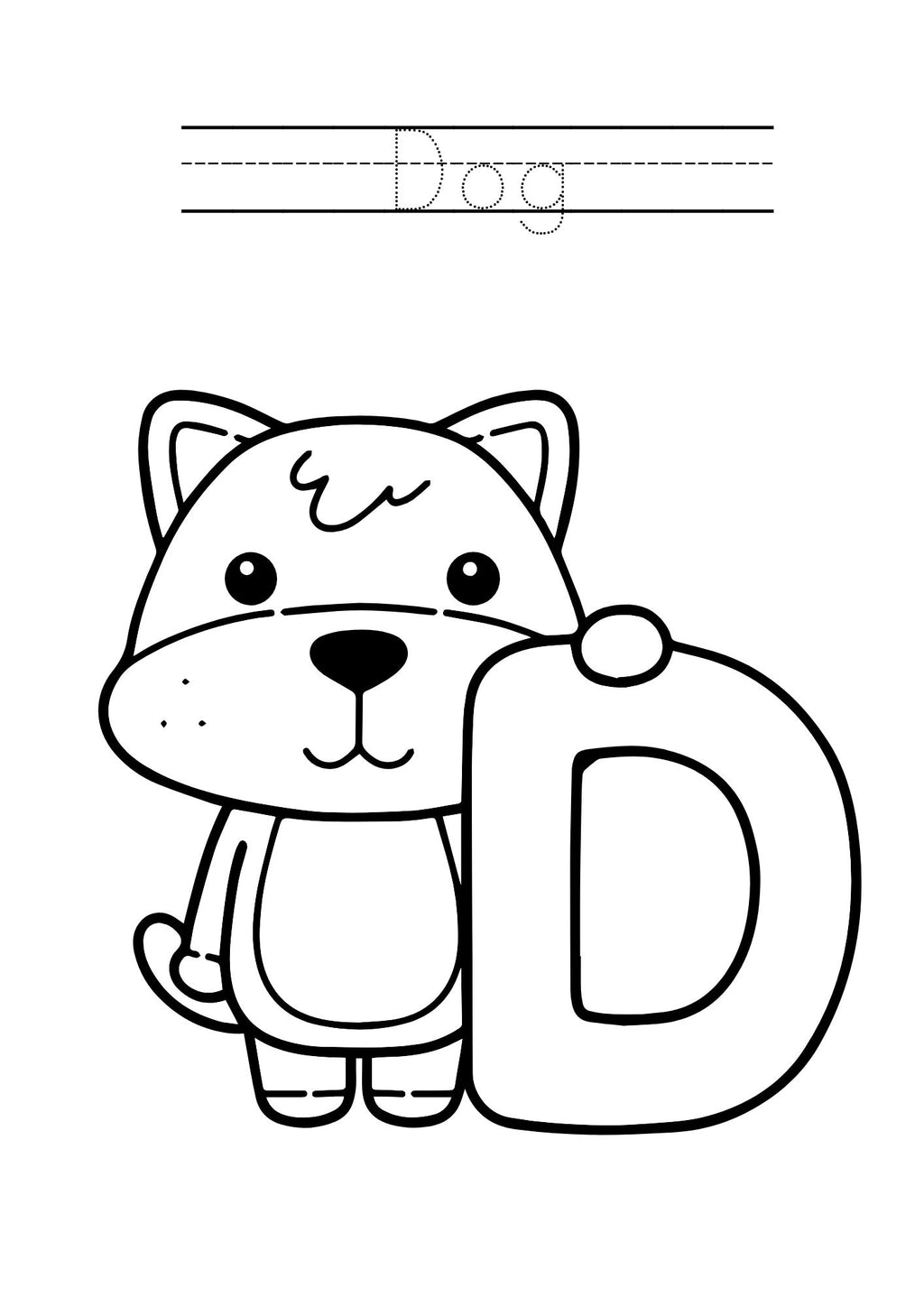 Animal Alphabet Coloring & Tracing Book for Kids