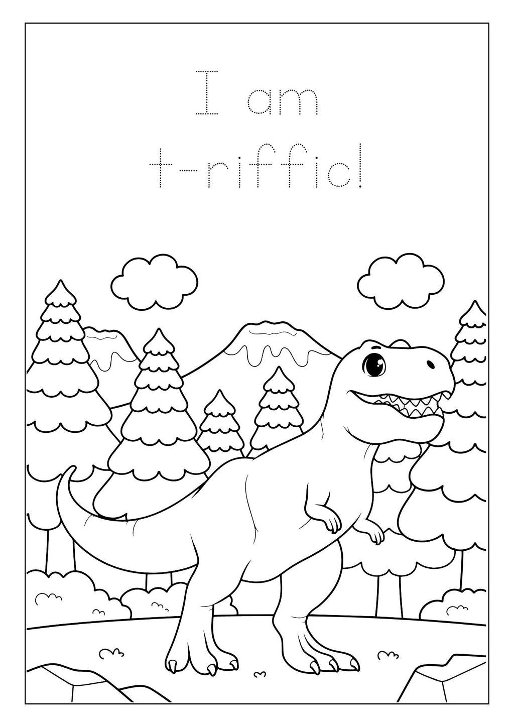 Dinosaur Coloring Book for Kids – Editable Template & Printable PDF
