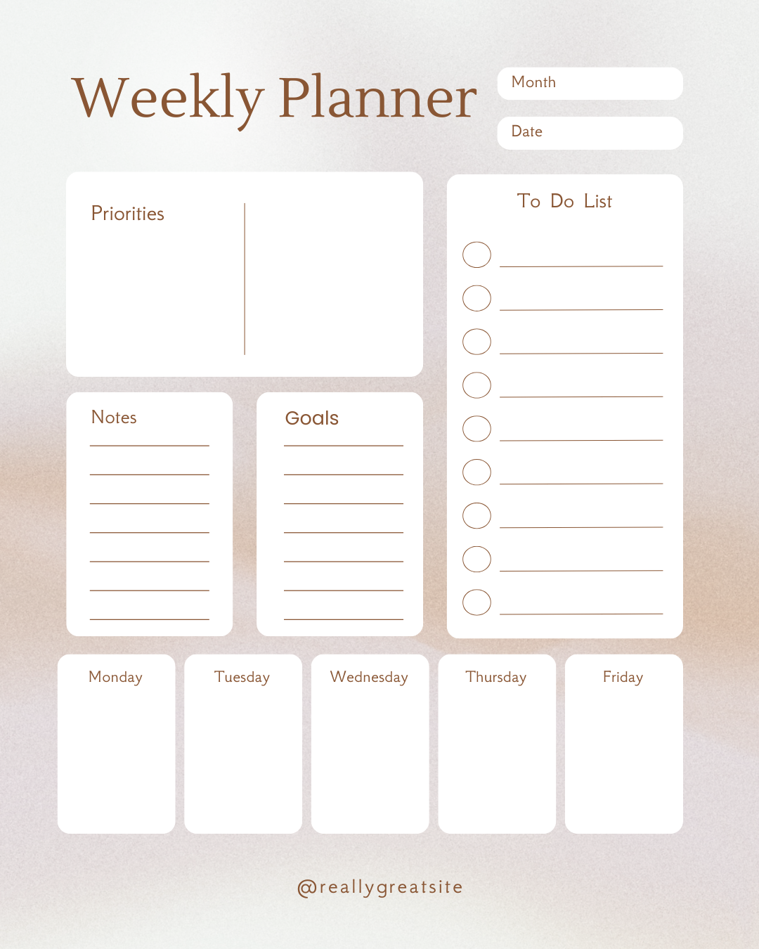 Practical Time Management & Planning Bundle 20 Canva Templates