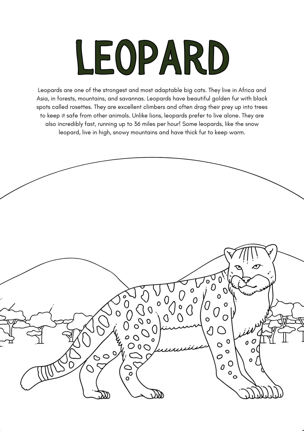 Wild Animals Coloring Pages for Kids