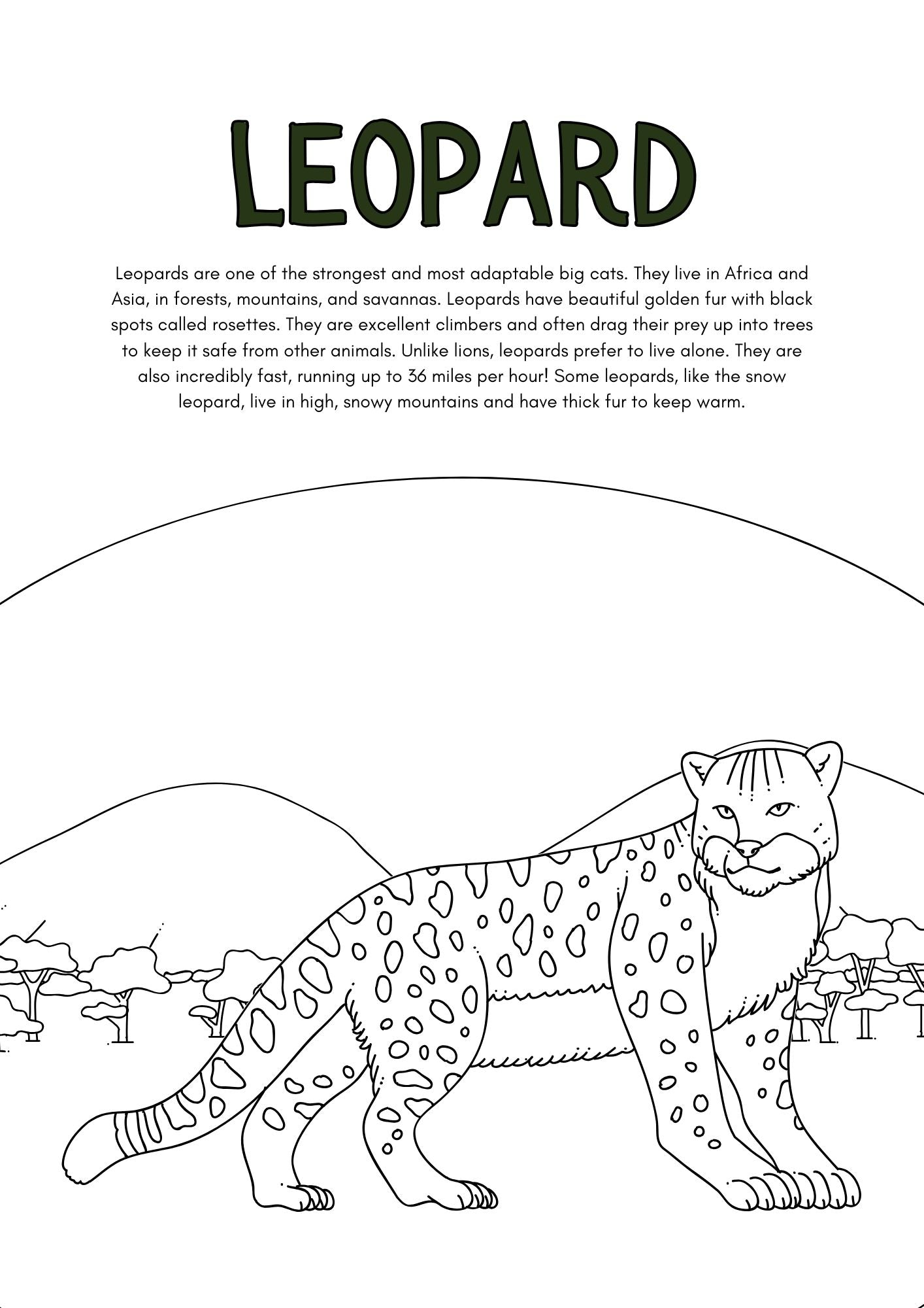 Wild Animals Coloring Pages for Kids