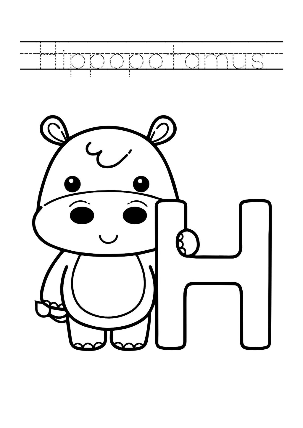 Animal Alphabet Coloring & Tracing Book for Kids