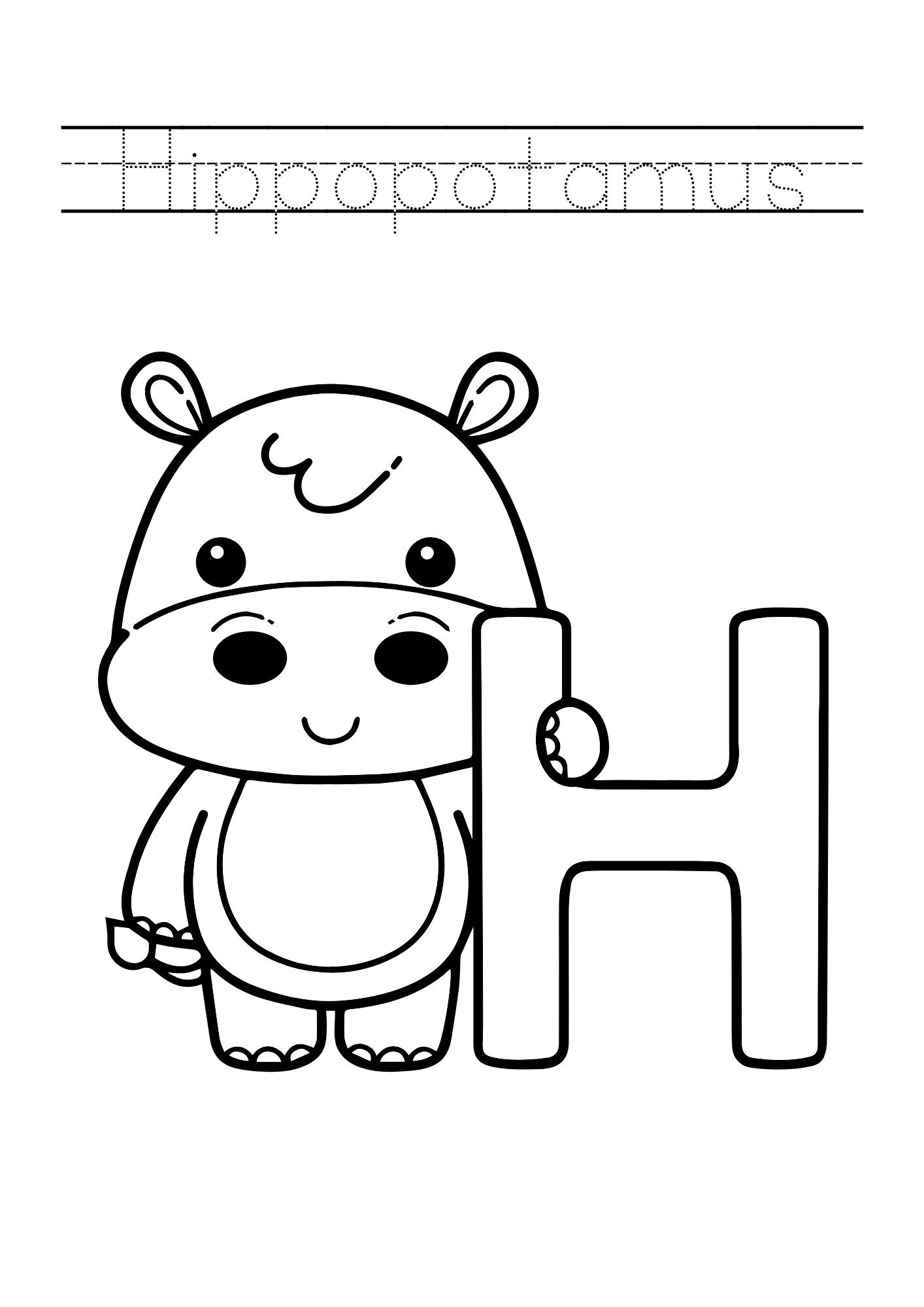 Animal Alphabet Coloring & Tracing Book for Kids