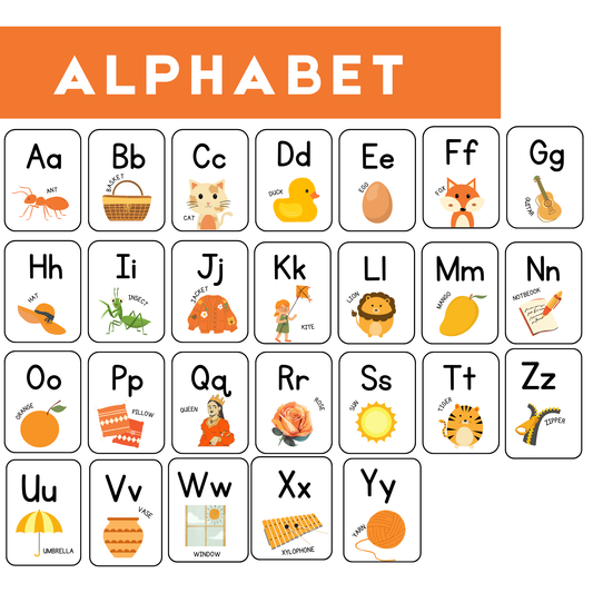 Illustrated Alphabet Poster A-Z | Colorful Classroom Wall Chart