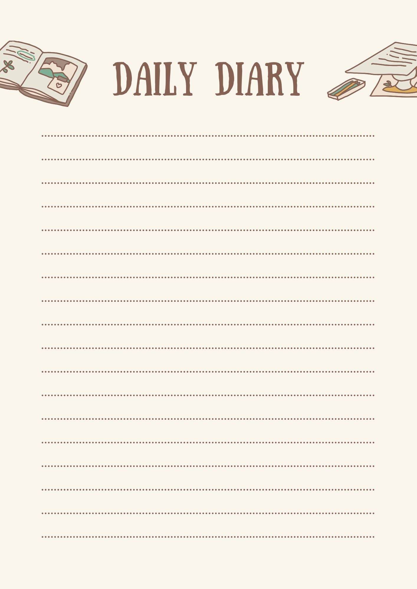 Beige Illustrative Annual Planner PDF with Editable Canva