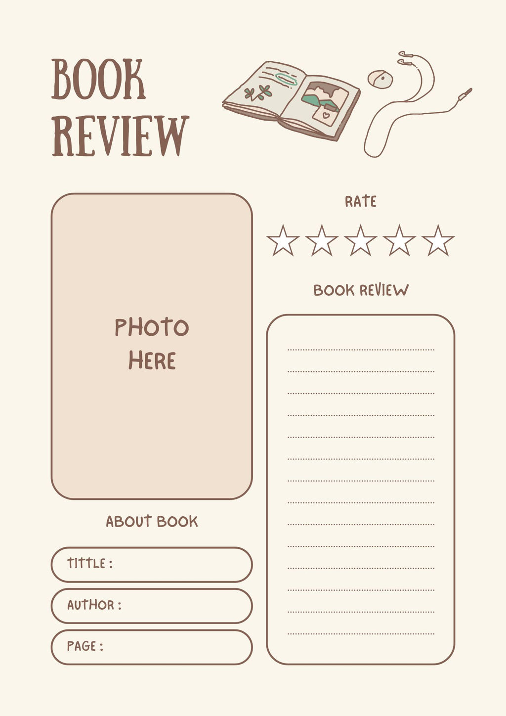 Beige Illustrative Annual Planner PDF with Editable Canva