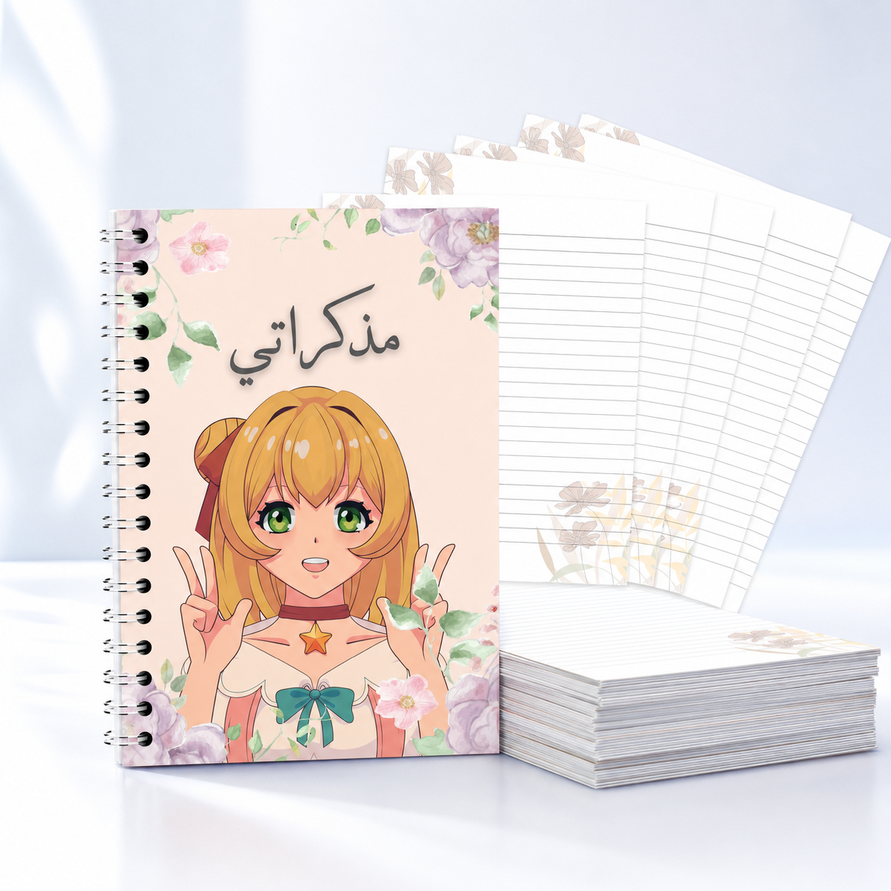 مذكرة يومية مزهرة للكتابة وتدوين الملاحظات