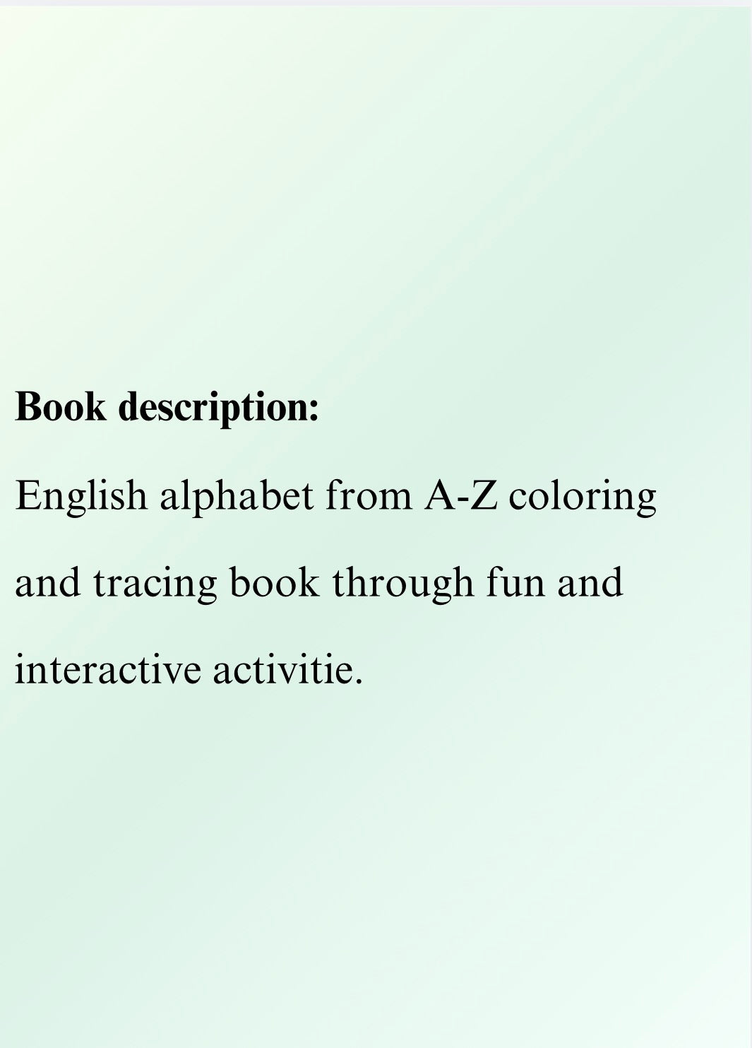 ABC Coloring & Tracing Workbook for Kids (A–Z)