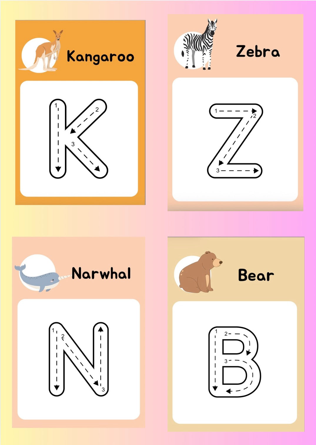 Animal ABC Tracing Workbook