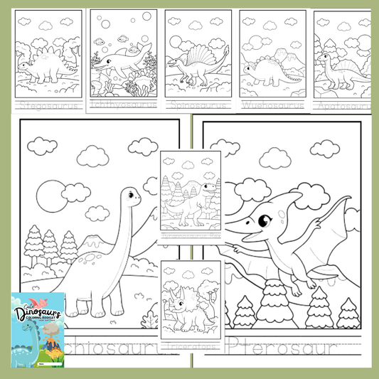 كتاب تلوين ديناصورات للأطفال مع رسومات تعليمية ممتعة
