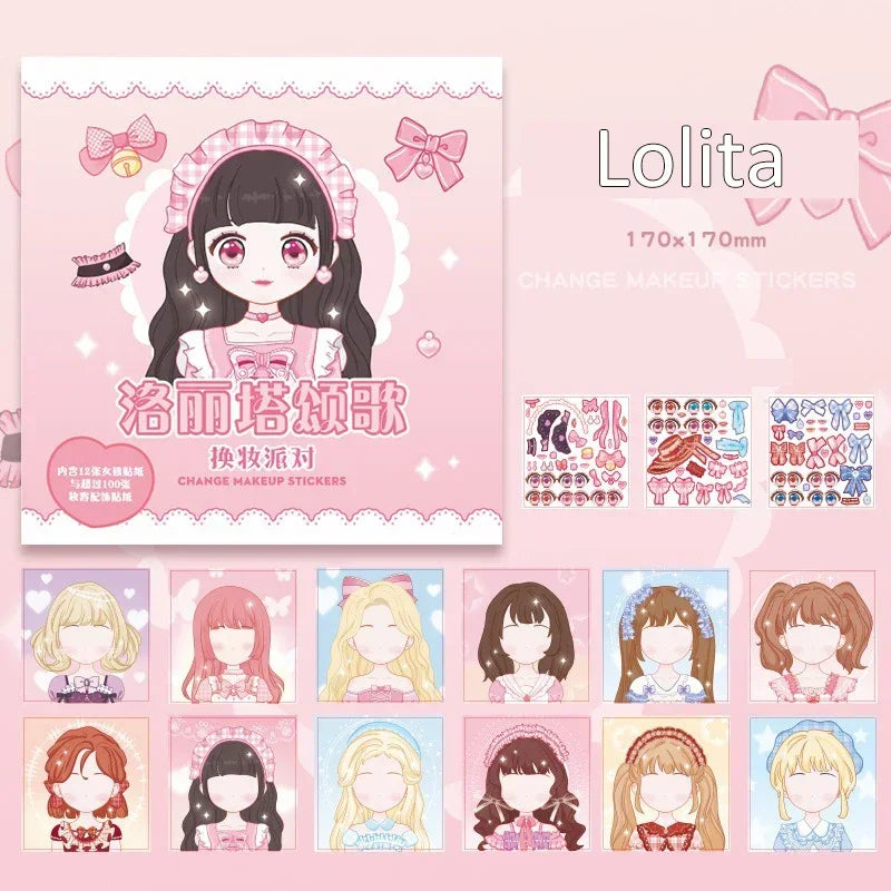 Cute Makeup Sticker Dress-Up Book for Girls